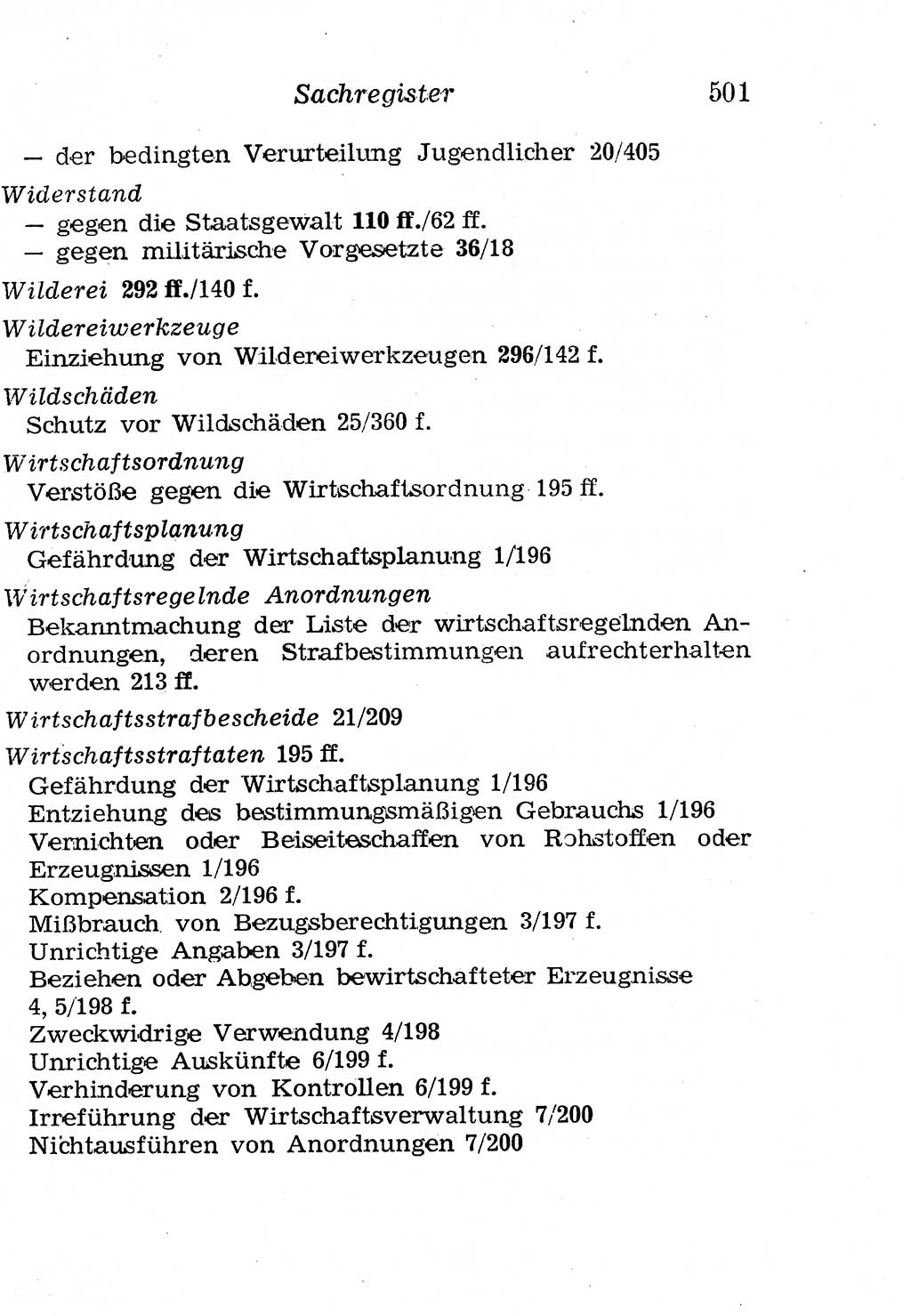 Strafgesetzbuch (StGB) und andere Strafgesetze [Deutsche Demokratische Republik (DDR)] 1958, Seite 501 (StGB Strafges. DDR 1958, S. 501)