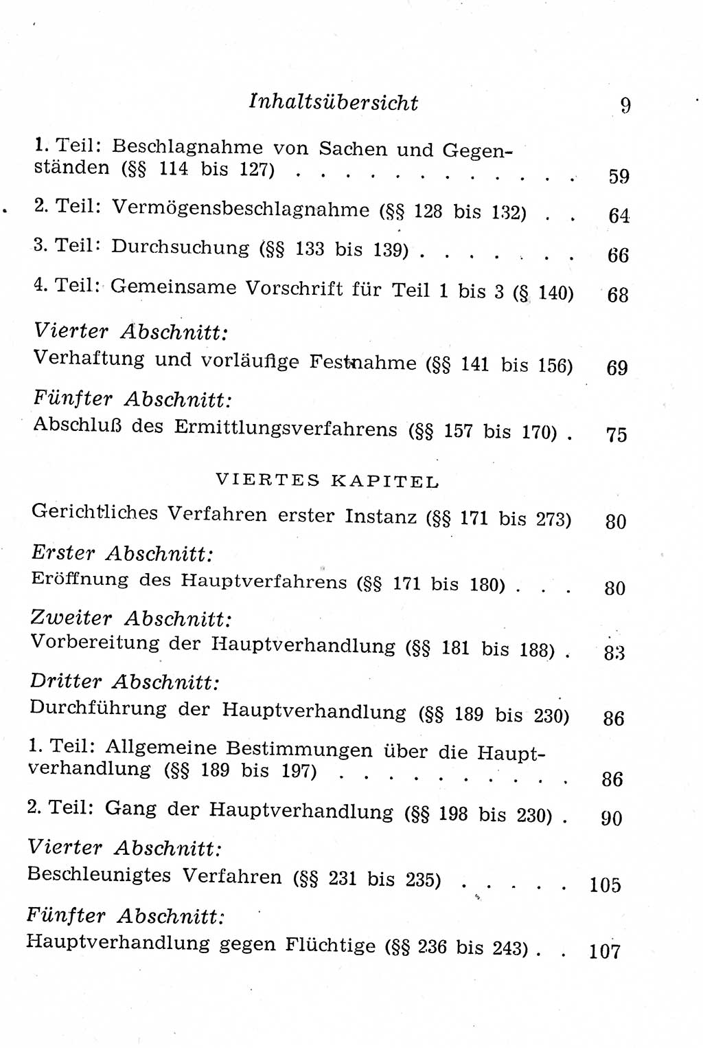 Strafprozeßordnung (StPO), Gerichtsverfassungsgesetz (GVG), Staatsanwaltsgesetz (StAG), Jugendgerichtsgesetz (JGG) und Strafregistergesetz (StRegG) [Deutsche Demokratische Republik (DDR)] 1958, Seite 9 (StPO GVG StAG JGG StRegG DDR 1958, S. 9)