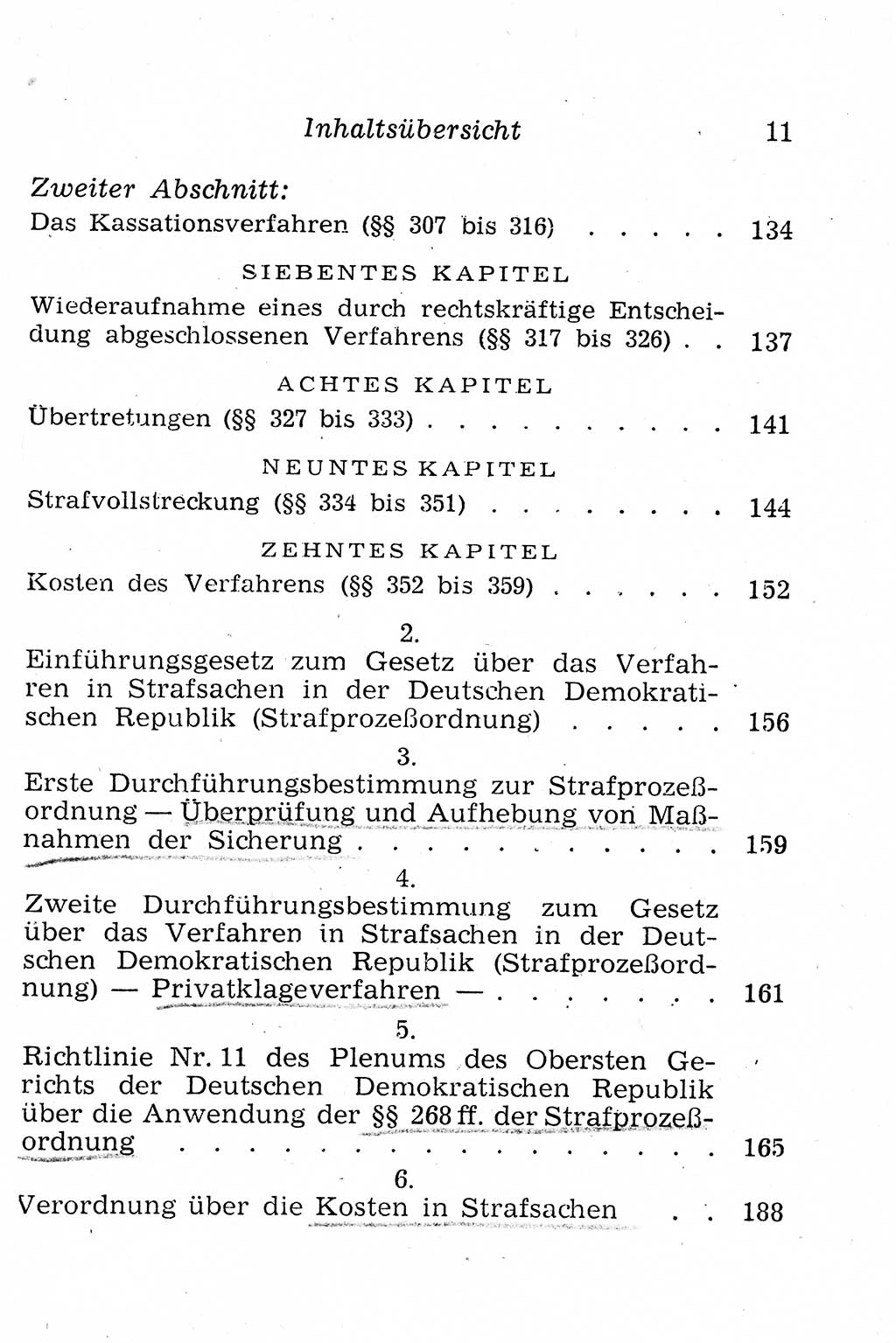 Strafprozeßordnung (StPO), Gerichtsverfassungsgesetz (GVG), Staatsanwaltsgesetz (StAG), Jugendgerichtsgesetz (JGG) und Strafregistergesetz (StRegG) [Deutsche Demokratische Republik (DDR)] 1958, Seite 11 (StPO GVG StAG JGG StRegG DDR 1958, S. 11)