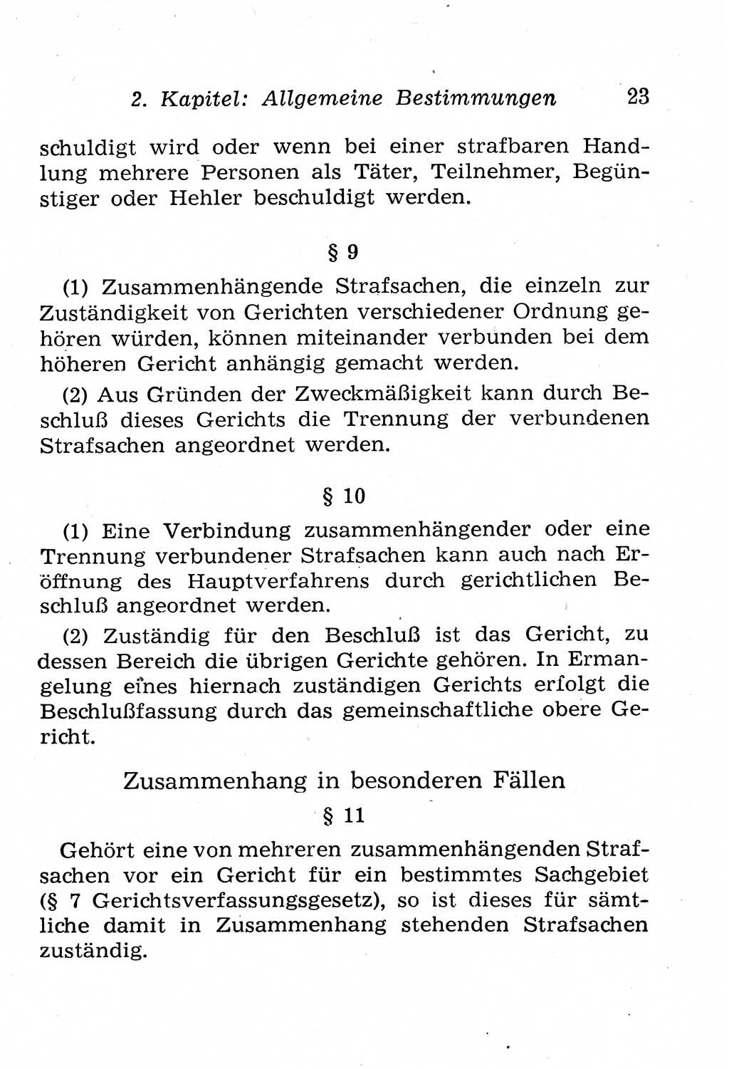 Strafprozeßordnung (StPO), Gerichtsverfassungsgesetz (GVG), Staatsanwaltsgesetz (StAG), Jugendgerichtsgesetz (JGG) und Strafregistergesetz (StRegG) [Deutsche Demokratische Republik (DDR)] 1958, Seite 23 (StPO GVG StAG JGG StRegG DDR 1958, S. 23)