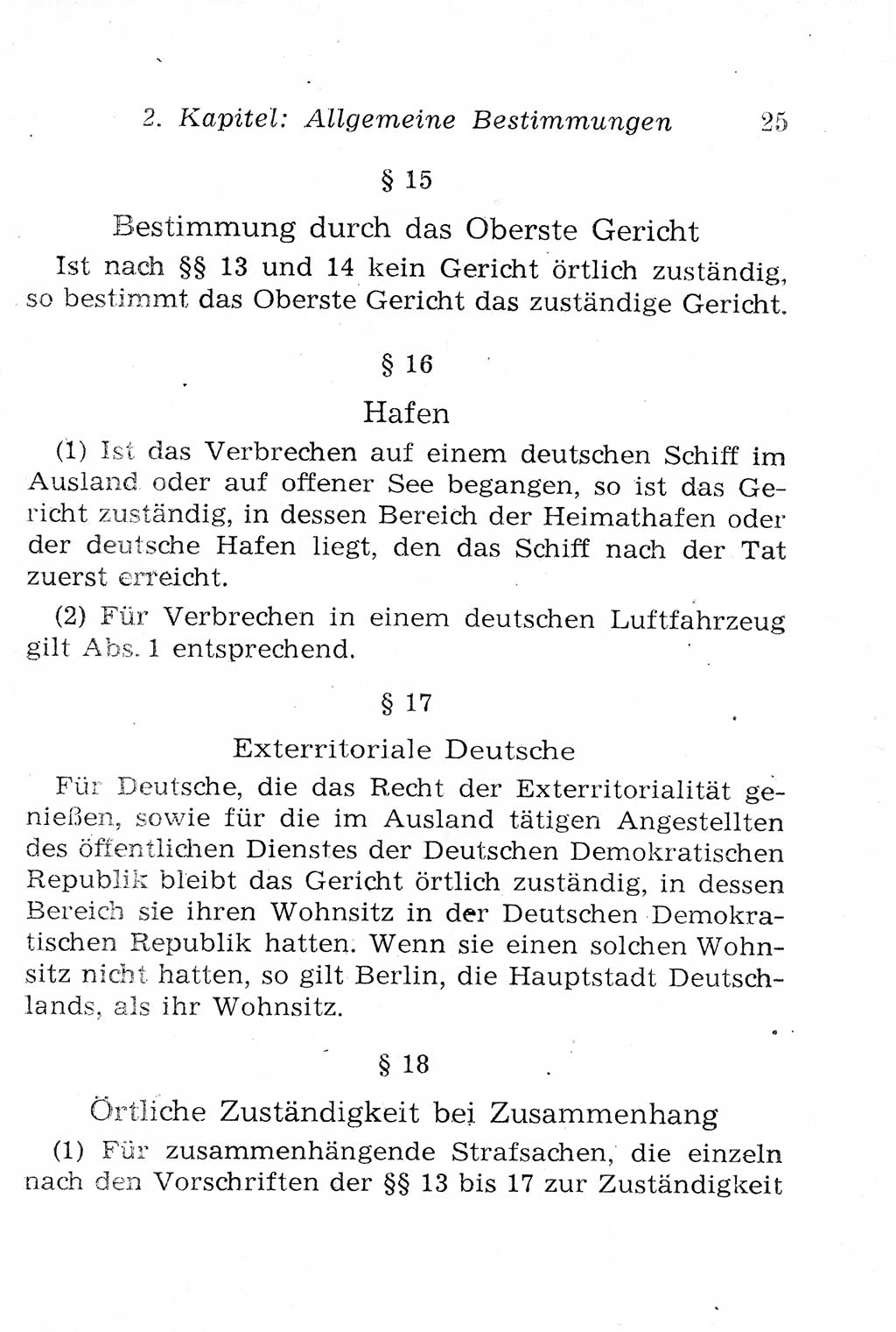 Strafprozeßordnung (StPO), Gerichtsverfassungsgesetz (GVG), Staatsanwaltsgesetz (StAG), Jugendgerichtsgesetz (JGG) und Strafregistergesetz (StRegG) [Deutsche Demokratische Republik (DDR)] 1958, Seite 25 (StPO GVG StAG JGG StRegG DDR 1958, S. 25)