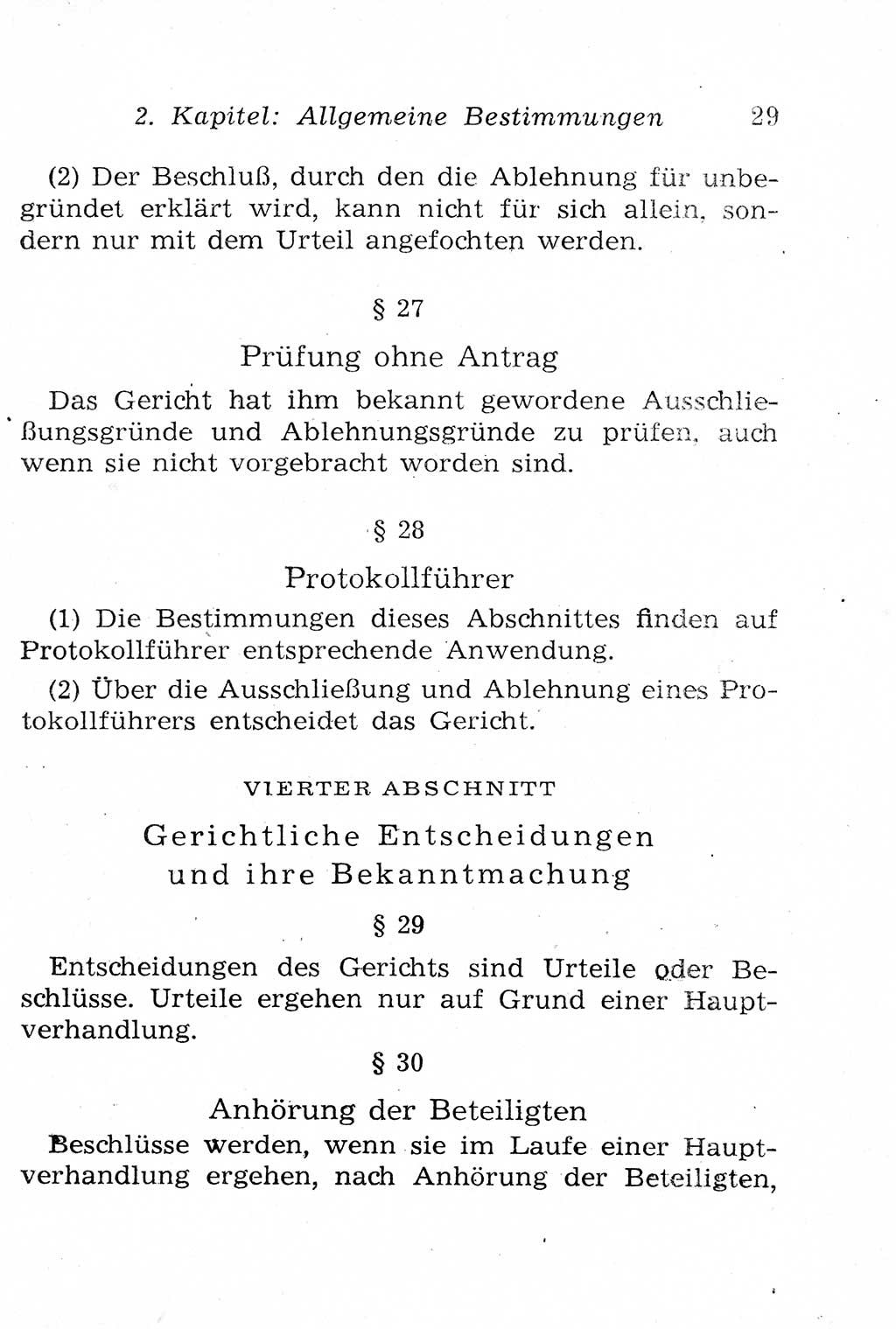 Strafprozeßordnung (StPO), Gerichtsverfassungsgesetz (GVG), Staatsanwaltsgesetz (StAG), Jugendgerichtsgesetz (JGG) und Strafregistergesetz (StRegG) [Deutsche Demokratische Republik (DDR)] 1958, Seite 29 (StPO GVG StAG JGG StRegG DDR 1958, S. 29)
