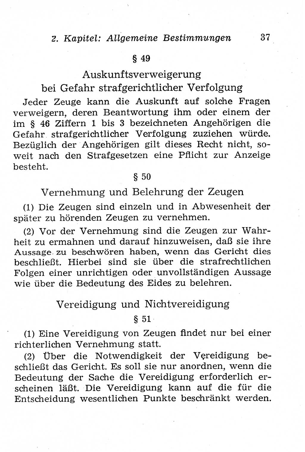 Strafprozeßordnung (StPO), Gerichtsverfassungsgesetz (GVG), Staatsanwaltsgesetz (StAG), Jugendgerichtsgesetz (JGG) und Strafregistergesetz (StRegG) [Deutsche Demokratische Republik (DDR)] 1958, Seite 37 (StPO GVG StAG JGG StRegG DDR 1958, S. 37)