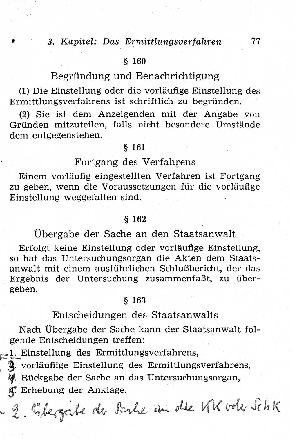 Strafprozeßordnung (StPO), Gerichtsverfassungsgesetz (GVG), Staatsanwaltsgesetz (StAG), Jugendgerichtsgesetz (JGG) und Strafregistergesetz (StRegG) [Deutsche Demokratische Republik (DDR)] 1958, Seite 77 (StPO GVG StAG JGG StRegG DDR 1958, S. 77)