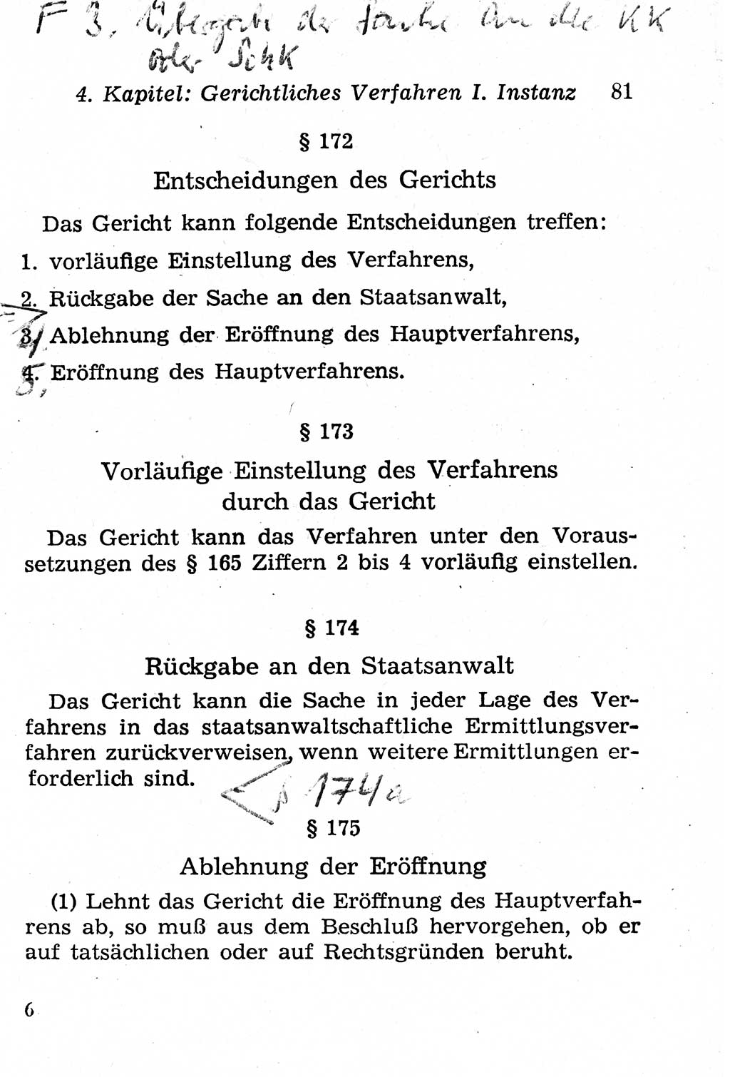 Strafprozeßordnung (StPO), Gerichtsverfassungsgesetz (GVG), Staatsanwaltsgesetz (StAG), Jugendgerichtsgesetz (JGG) und Strafregistergesetz (StRegG) [Deutsche Demokratische Republik (DDR)] 1958, Seite 81 (StPO GVG StAG JGG StRegG DDR 1958, S. 81)