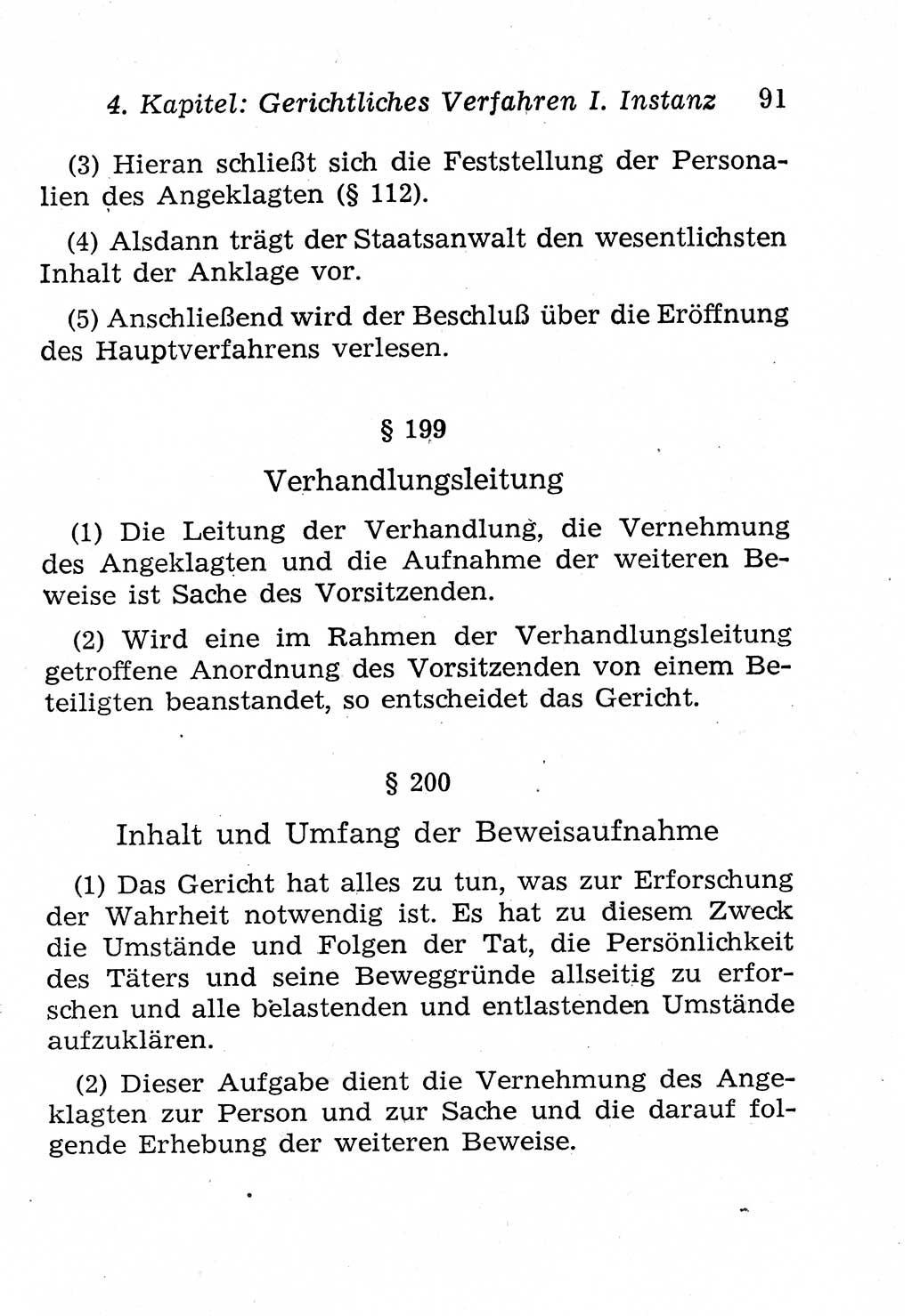 Strafprozeßordnung (StPO), Gerichtsverfassungsgesetz (GVG), Staatsanwaltsgesetz (StAG), Jugendgerichtsgesetz (JGG) und Strafregistergesetz (StRegG) [Deutsche Demokratische Republik (DDR)] 1958, Seite 91 (StPO GVG StAG JGG StRegG DDR 1958, S. 91)