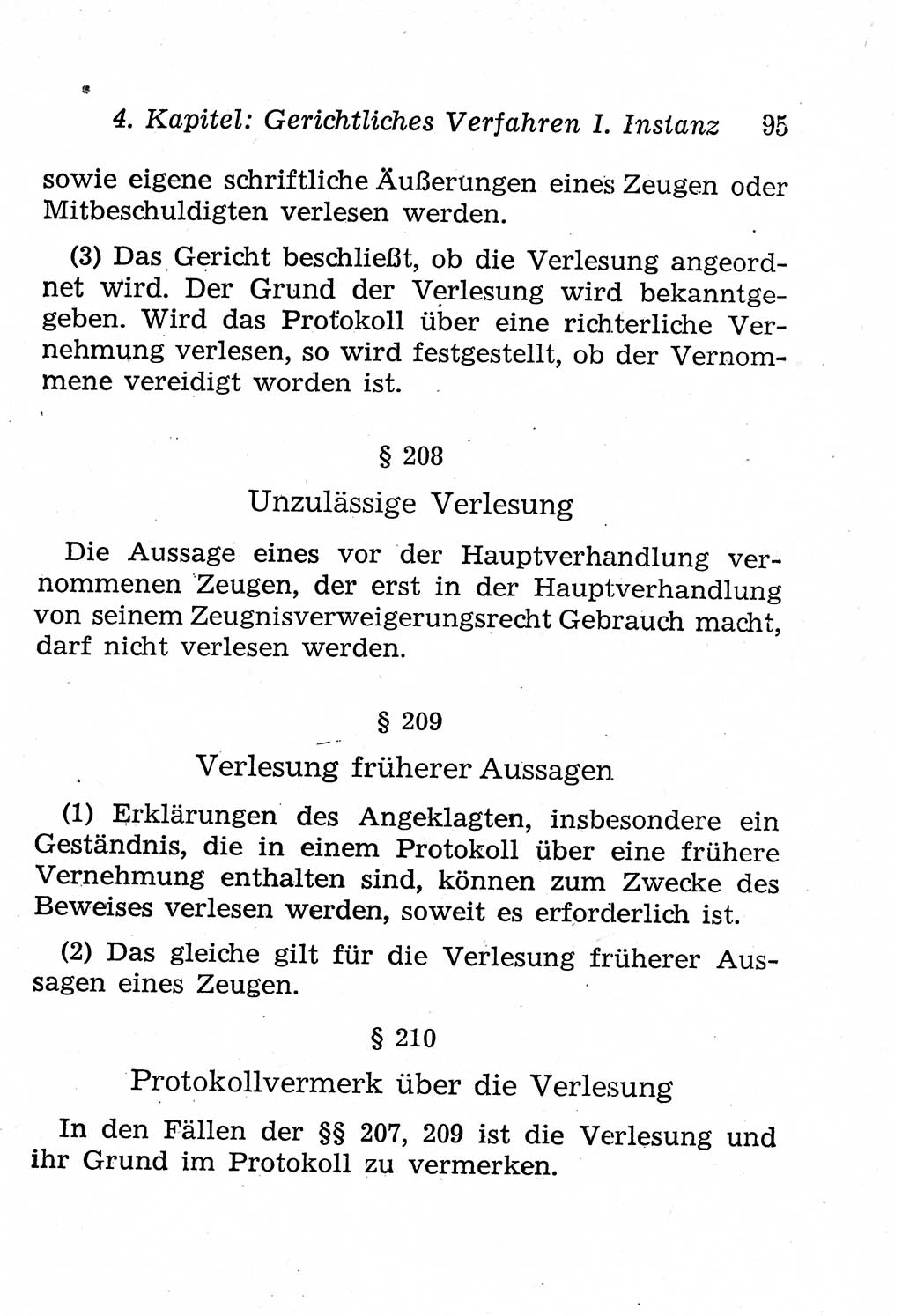 Strafprozeßordnung (StPO), Gerichtsverfassungsgesetz (GVG), Staatsanwaltsgesetz (StAG), Jugendgerichtsgesetz (JGG) und Strafregistergesetz (StRegG) [Deutsche Demokratische Republik (DDR)] 1958, Seite 95 (StPO GVG StAG JGG StRegG DDR 1958, S. 95)