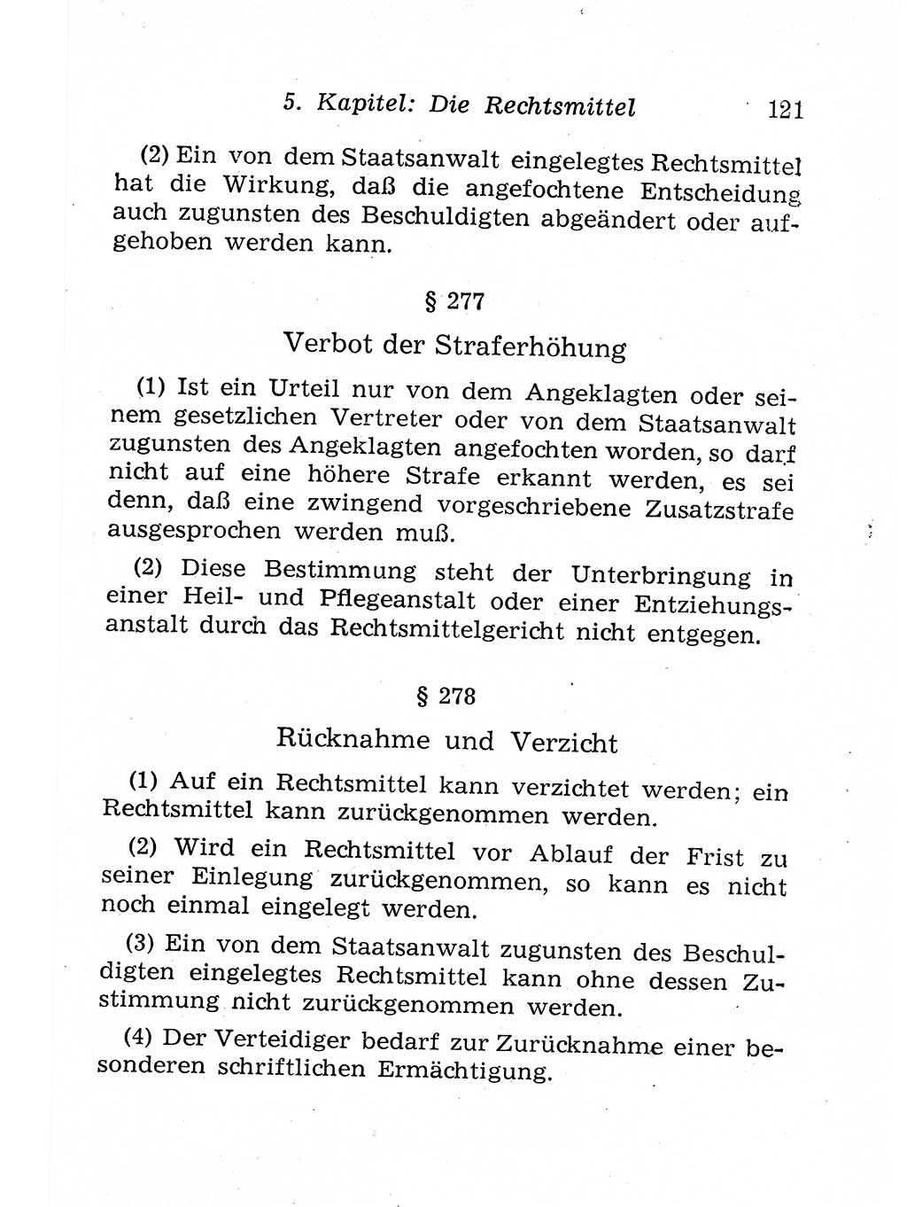 Strafprozeßordnung (StPO), Gerichtsverfassungsgesetz (GVG), Staatsanwaltsgesetz (StAG), Jugendgerichtsgesetz (JGG) und Strafregistergesetz (StRegG) [Deutsche Demokratische Republik (DDR)] 1958, Seite 121 (StPO GVG StAG JGG StRegG DDR 1958, S. 121)