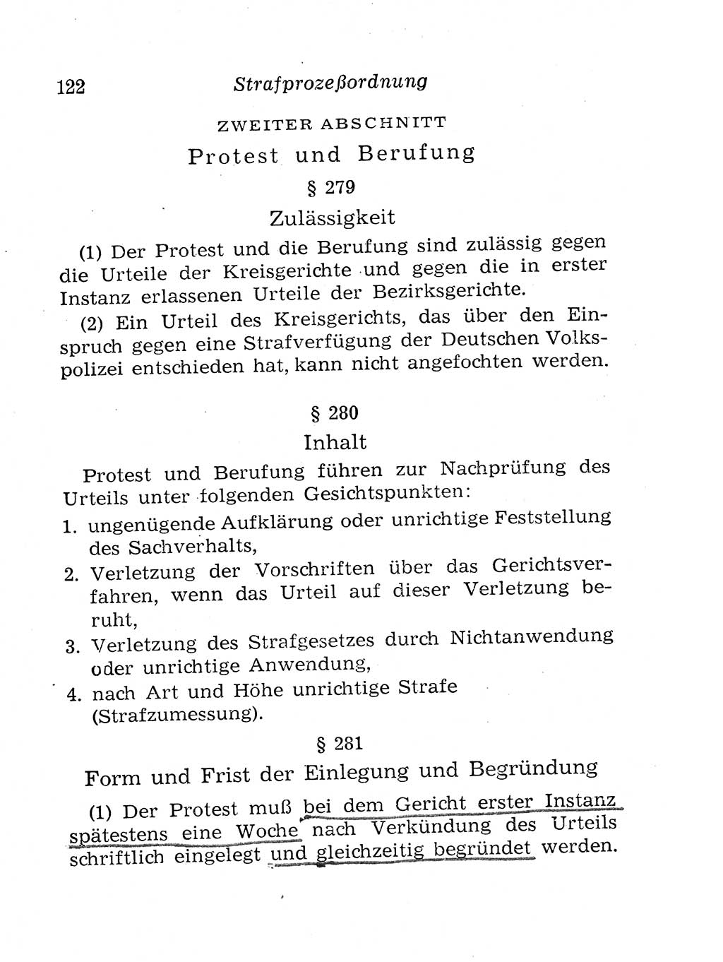 Strafprozeßordnung (StPO), Gerichtsverfassungsgesetz (GVG), Staatsanwaltsgesetz (StAG), Jugendgerichtsgesetz (JGG) und Strafregistergesetz (StRegG) [Deutsche Demokratische Republik (DDR)] 1958, Seite 122 (StPO GVG StAG JGG StRegG DDR 1958, S. 122)