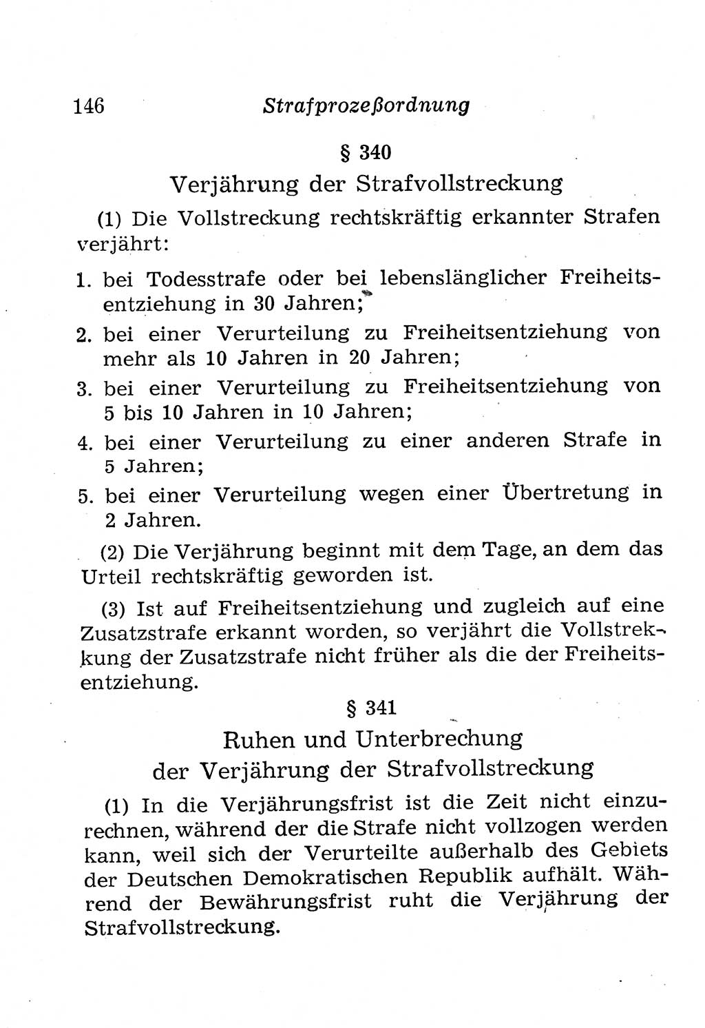Strafprozeßordnung (StPO), Gerichtsverfassungsgesetz (GVG), Staatsanwaltsgesetz (StAG), Jugendgerichtsgesetz (JGG) und Strafregistergesetz (StRegG) [Deutsche Demokratische Republik (DDR)] 1958, Seite 146 (StPO GVG StAG JGG StRegG DDR 1958, S. 146)