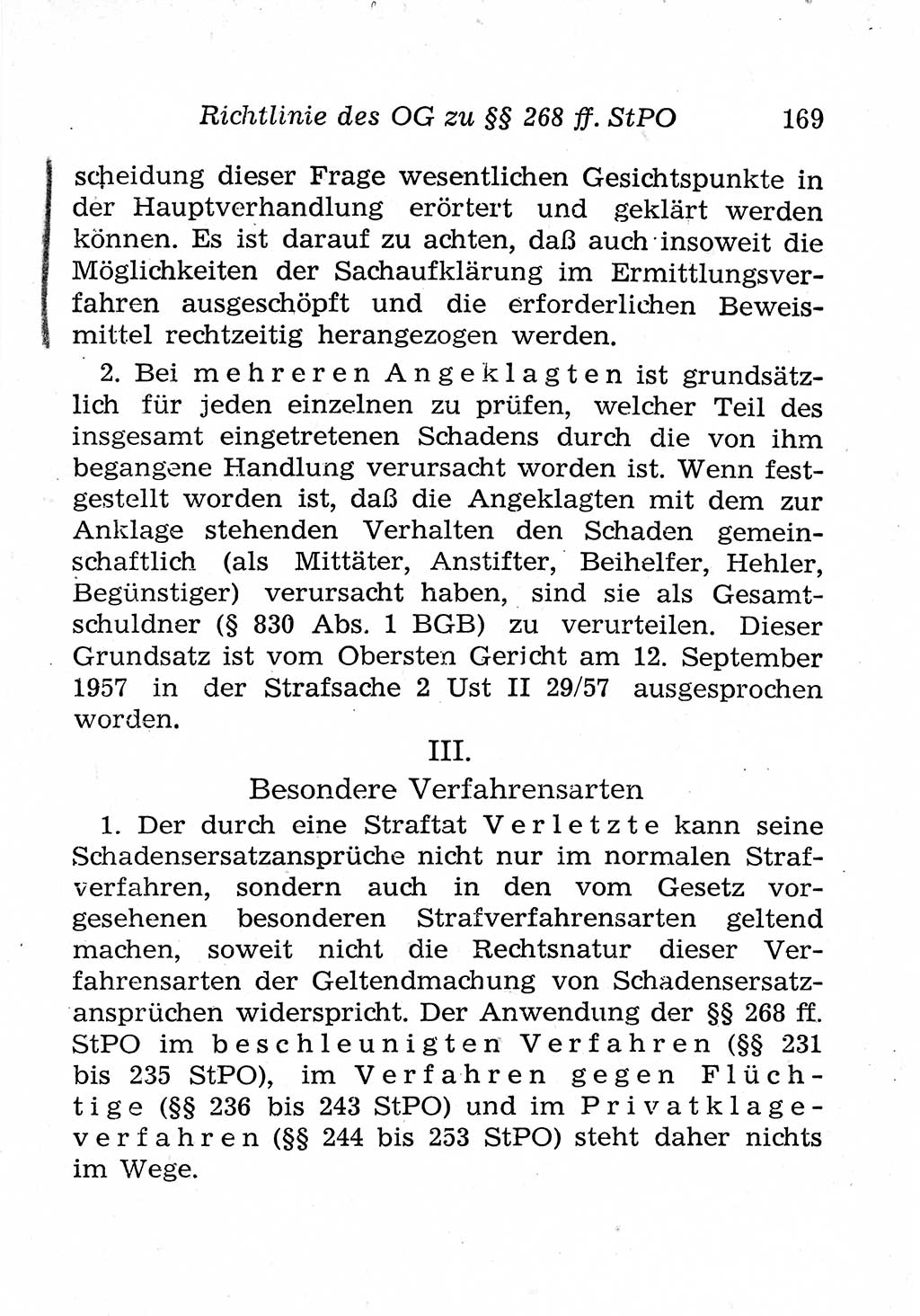 Strafprozeßordnung (StPO), Gerichtsverfassungsgesetz (GVG), Staatsanwaltsgesetz (StAG), Jugendgerichtsgesetz (JGG) und Strafregistergesetz (StRegG) [Deutsche Demokratische Republik (DDR)] 1958, Seite 169 (StPO GVG StAG JGG StRegG DDR 1958, S. 169)