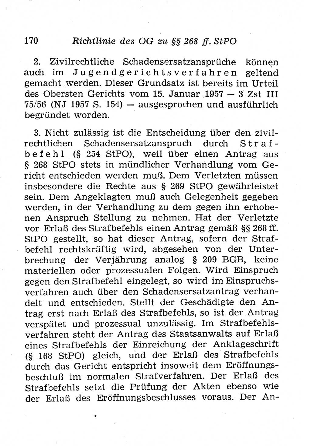 Strafprozeßordnung (StPO), Gerichtsverfassungsgesetz (GVG), Staatsanwaltsgesetz (StAG), Jugendgerichtsgesetz (JGG) und Strafregistergesetz (StRegG) [Deutsche Demokratische Republik (DDR)] 1958, Seite 170 (StPO GVG StAG JGG StRegG DDR 1958, S. 170)