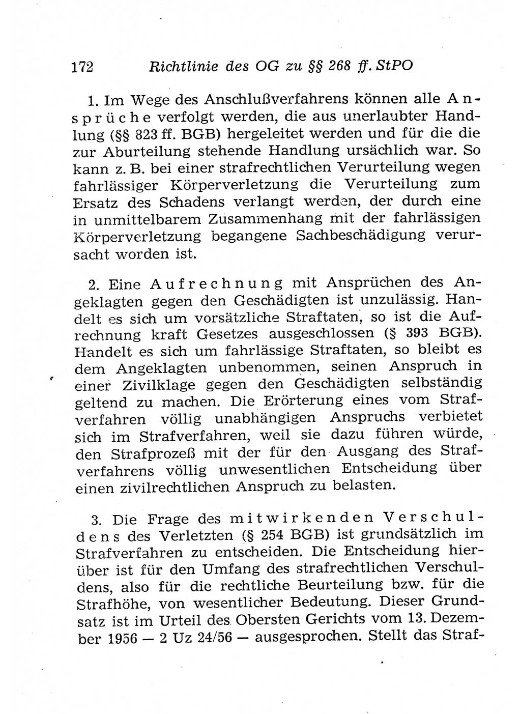 Strafprozeßordnung (StPO), Gerichtsverfassungsgesetz (GVG), Staatsanwaltsgesetz (StAG), Jugendgerichtsgesetz (JGG) und Strafregistergesetz (StRegG) [Deutsche Demokratische Republik (DDR)] 1958, Seite 172 (StPO GVG StAG JGG StRegG DDR 1958, S. 172)