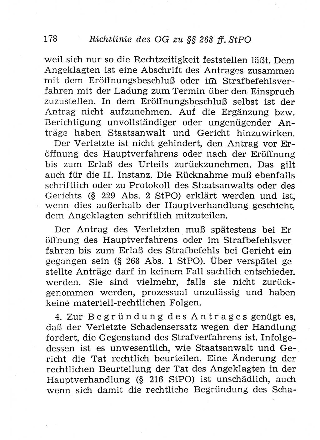 Strafprozeßordnung (StPO), Gerichtsverfassungsgesetz (GVG), Staatsanwaltsgesetz (StAG), Jugendgerichtsgesetz (JGG) und Strafregistergesetz (StRegG) [Deutsche Demokratische Republik (DDR)] 1958, Seite 178 (StPO GVG StAG JGG StRegG DDR 1958, S. 178)