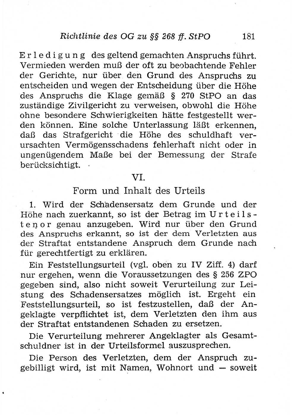 Strafprozeßordnung (StPO), Gerichtsverfassungsgesetz (GVG), Staatsanwaltsgesetz (StAG), Jugendgerichtsgesetz (JGG) und Strafregistergesetz (StRegG) [Deutsche Demokratische Republik (DDR)] 1958, Seite 181 (StPO GVG StAG JGG StRegG DDR 1958, S. 181)