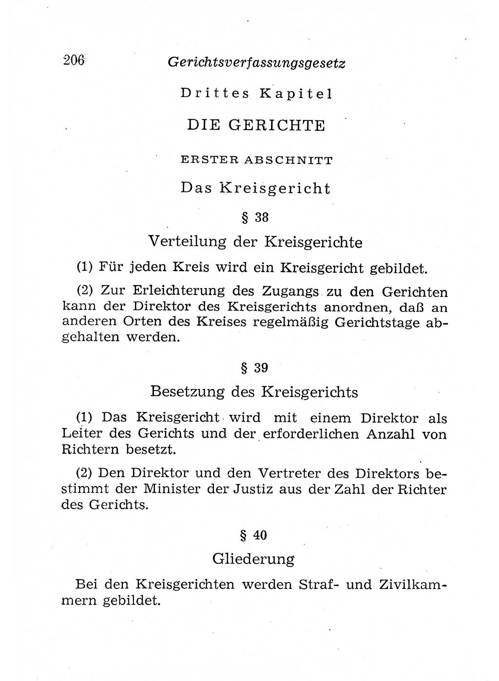 Strafprozeßordnung (StPO), Gerichtsverfassungsgesetz (GVG), Staatsanwaltsgesetz (StAG), Jugendgerichtsgesetz (JGG) und Strafregistergesetz (StRegG) [Deutsche Demokratische Republik (DDR)] 1958, Seite 206 (StPO GVG StAG JGG StRegG DDR 1958, S. 206)