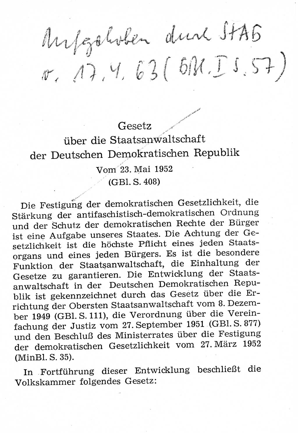 Strafprozeßordnung (StPO), Gerichtsverfassungsgesetz (GVG), Staatsanwaltsgesetz (StAG), Jugendgerichtsgesetz (JGG) und Strafregistergesetz (StRegG) [Deutsche Demokratische Republik (DDR)] 1958, Seite 229 (StPO GVG StAG JGG StRegG DDR 1958, S. 229)