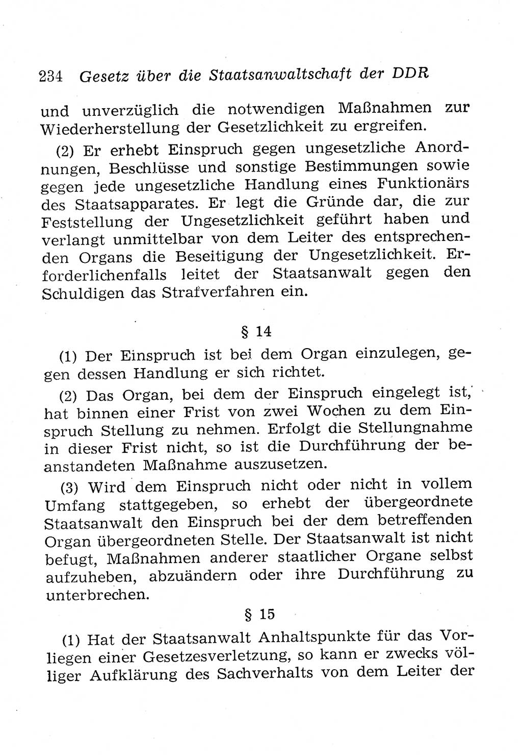 Strafprozeßordnung (StPO), Gerichtsverfassungsgesetz (GVG), Staatsanwaltsgesetz (StAG), Jugendgerichtsgesetz (JGG) und Strafregistergesetz (StRegG) [Deutsche Demokratische Republik (DDR)] 1958, Seite 234 (StPO GVG StAG JGG StRegG DDR 1958, S. 234)