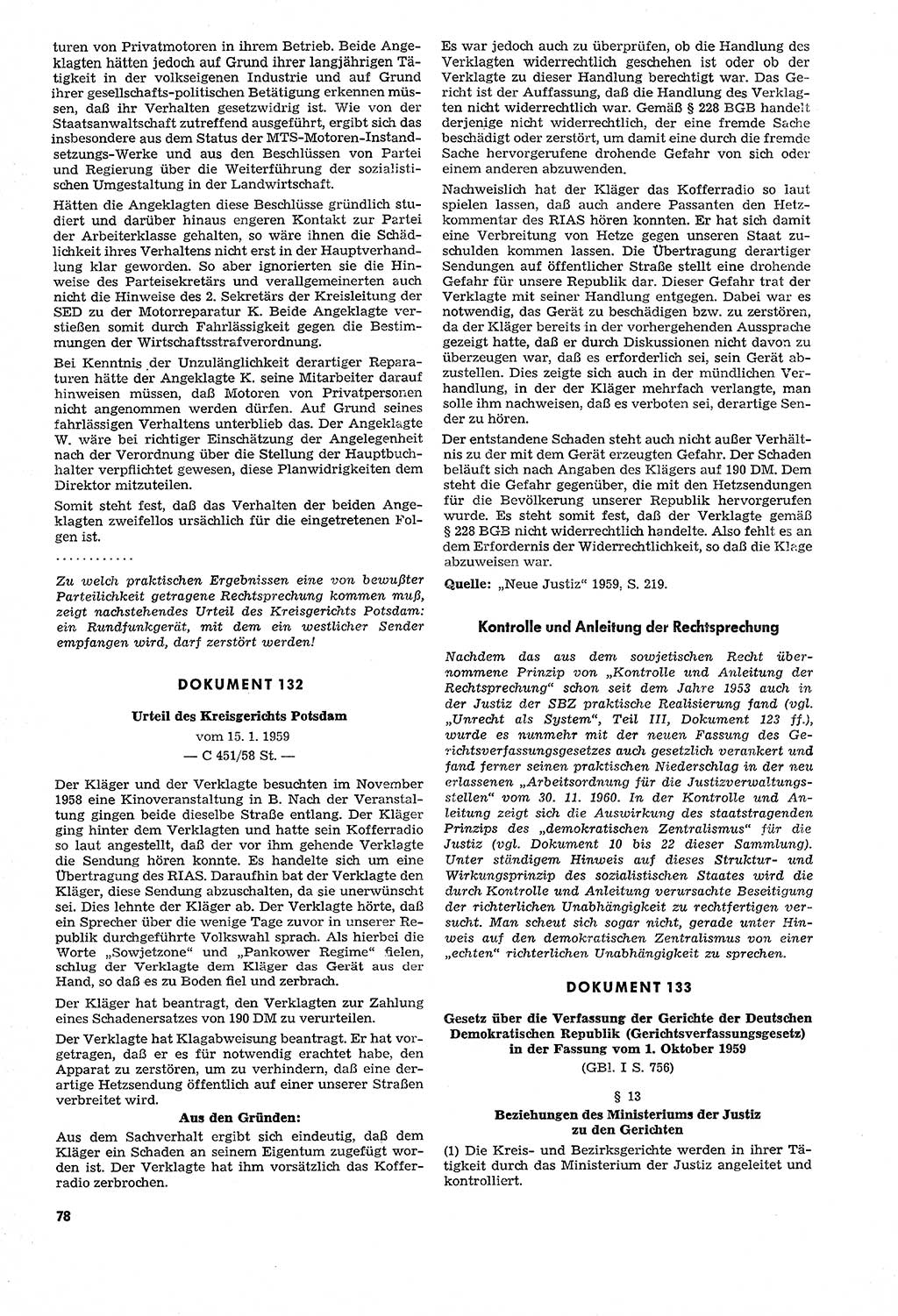 Unrecht als System, Dokumente über planmäßige Rechtsverletzungen in der Sowjetzone Deutschlands, zusammengestellt vom Untersuchungsausschuß Freiheitlicher Juristen (UFJ), Teil Ⅳ 1958-1961, herausgegeben vom Bundesministerium für gesamtdeutsche Fragen, Bonn und Berlin 1962, Seite 78 (Unr. Syst. 1958-1961, S. 78)