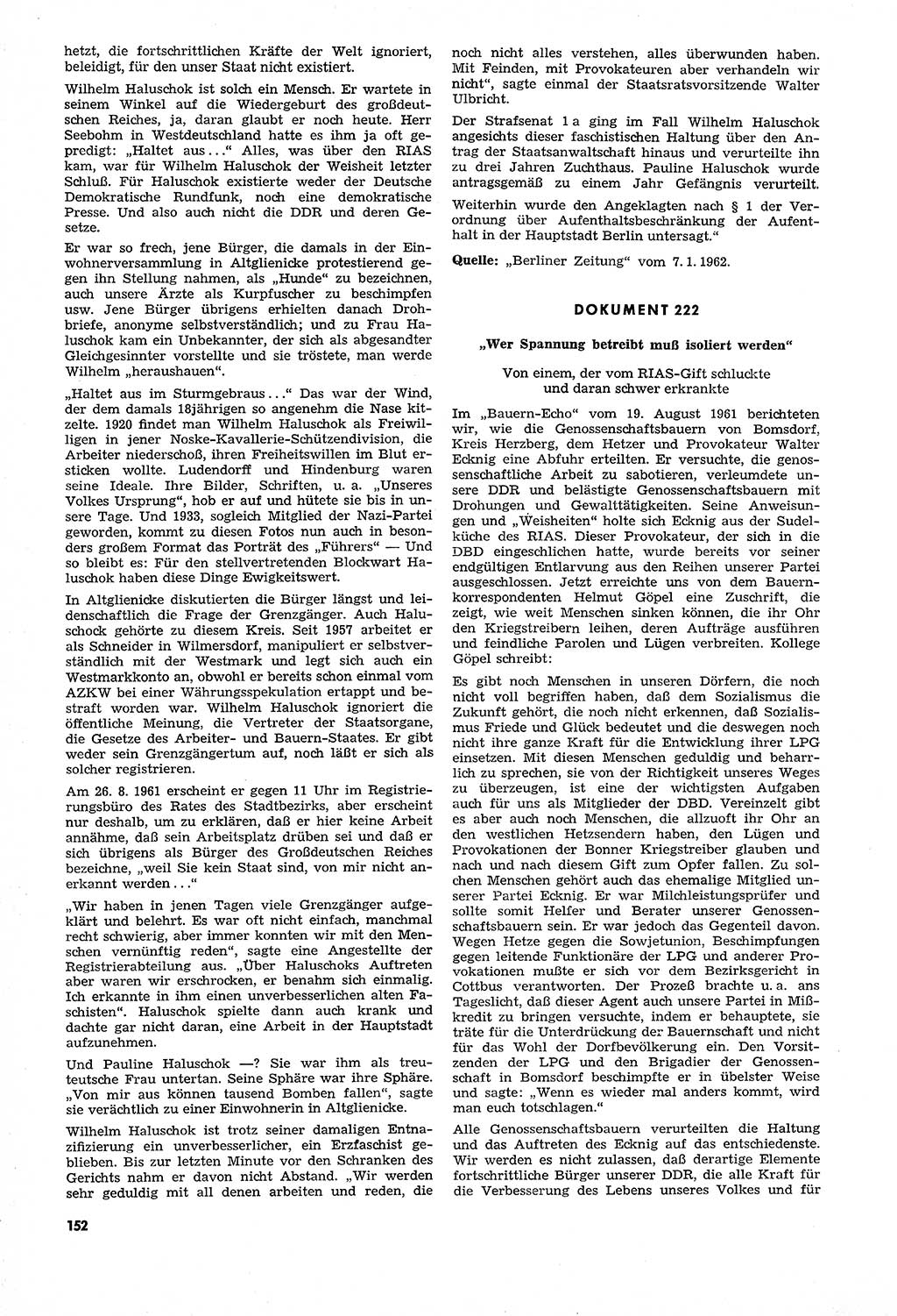 Unrecht als System, Dokumente über planmäßige Rechtsverletzungen in der Sowjetzone Deutschlands, zusammengestellt vom Untersuchungsausschuß Freiheitlicher Juristen (UFJ), Teil Ⅳ 1958-1961, herausgegeben vom Bundesministerium für gesamtdeutsche Fragen, Bonn und Berlin 1962, Seite 152 (Unr. Syst. 1958-1961, S. 152)