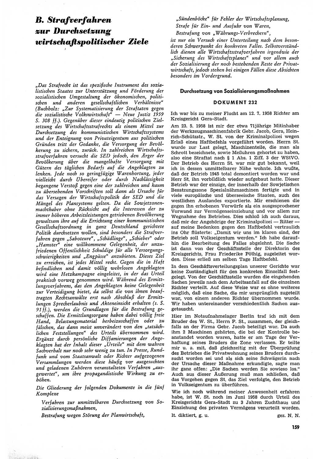 Unrecht als System, Dokumente über planmäßige Rechtsverletzungen in der Sowjetzone Deutschlands, zusammengestellt vom Untersuchungsausschuß Freiheitlicher Juristen (UFJ), Teil Ⅳ 1958-1961, herausgegeben vom Bundesministerium für gesamtdeutsche Fragen, Bonn und Berlin 1962, Seite 159 (Unr. Syst. 1958-1961, S. 159)