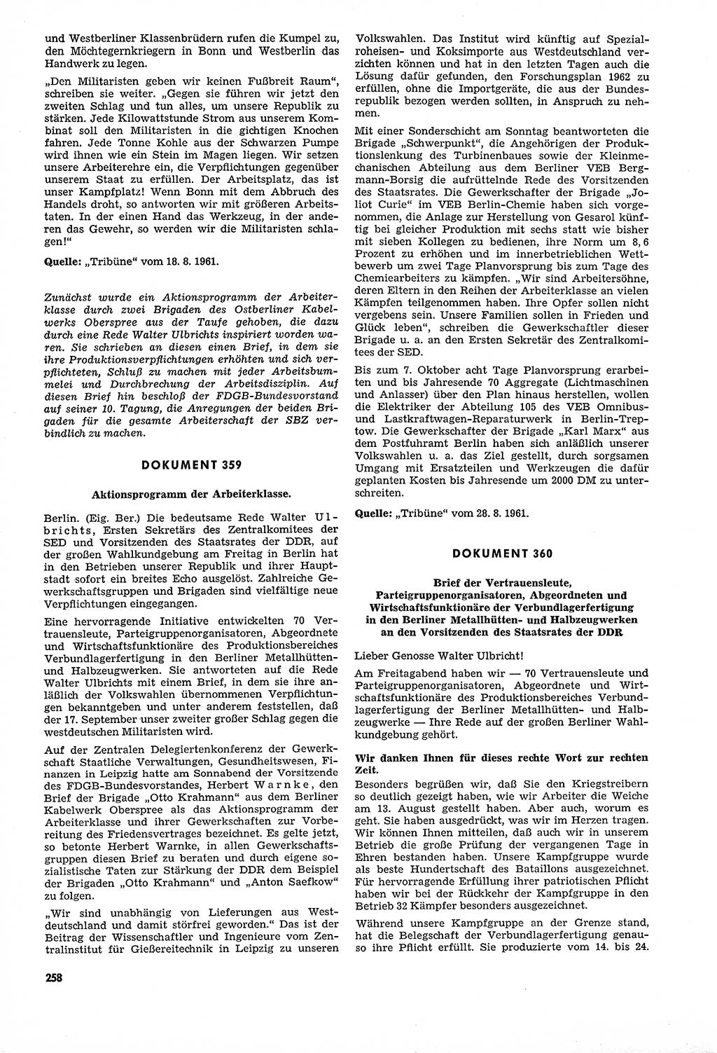 Unrecht als System, Dokumente über planmäßige Rechtsverletzungen in der Sowjetzone Deutschlands, zusammengestellt vom Untersuchungsausschuß Freiheitlicher Juristen (UFJ), Teil Ⅳ 1958-1961, herausgegeben vom Bundesministerium für gesamtdeutsche Fragen, Bonn und Berlin 1962, Seite 258 (Unr. Syst. 1958-1961, S. 258)