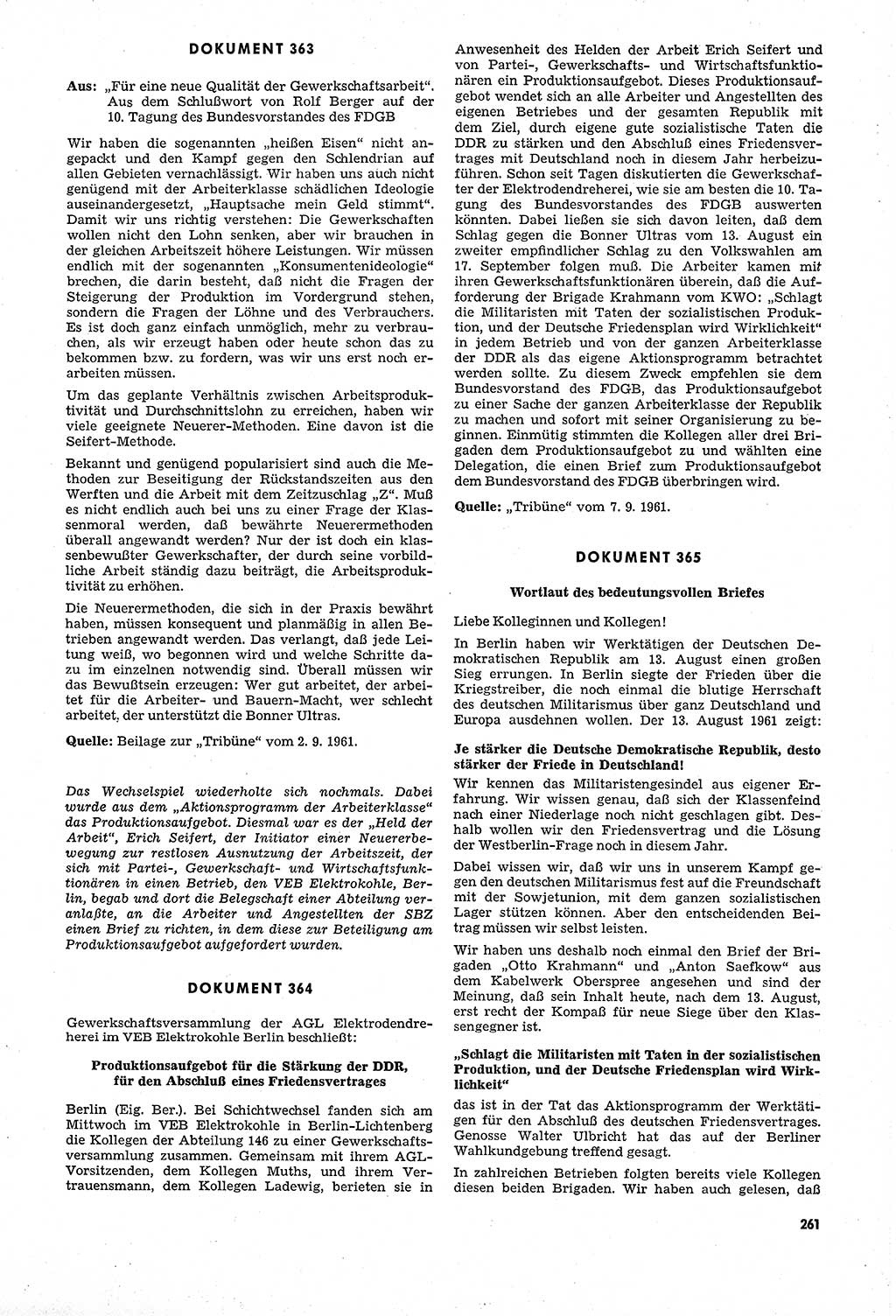 Unrecht als System, Dokumente über planmäßige Rechtsverletzungen in der Sowjetzone Deutschlands, zusammengestellt vom Untersuchungsausschuß Freiheitlicher Juristen (UFJ), Teil Ⅳ 1958-1961, herausgegeben vom Bundesministerium für gesamtdeutsche Fragen, Bonn und Berlin 1962, Seite 261 (Unr. Syst. 1958-1961, S. 261)