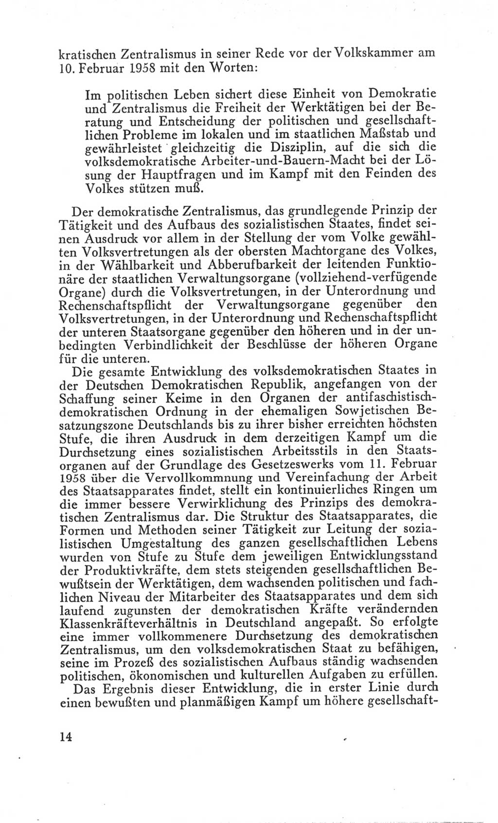 Handbuch der Volkskammer (VK) der Deutschen Demokratischen Republik (DDR), 3. Wahlperiode 1958-1963, Seite 14 (Hdb. VK. DDR 3. WP. 1958-1963, S. 14)