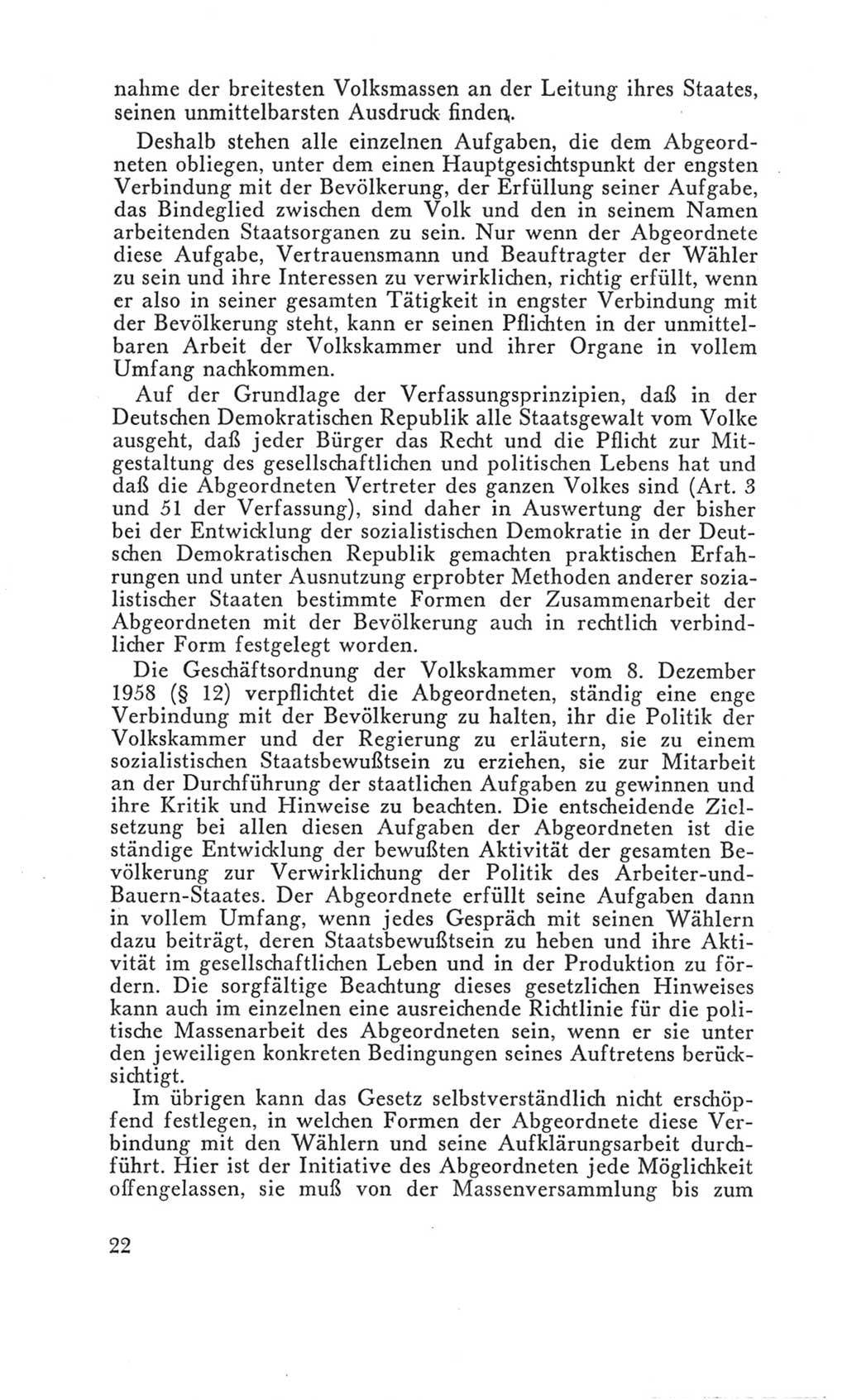 Handbuch der Volkskammer (VK) der Deutschen Demokratischen Republik (DDR), 3. Wahlperiode 1958-1963, Seite 22 (Hdb. VK. DDR 3. WP. 1958-1963, S. 22)