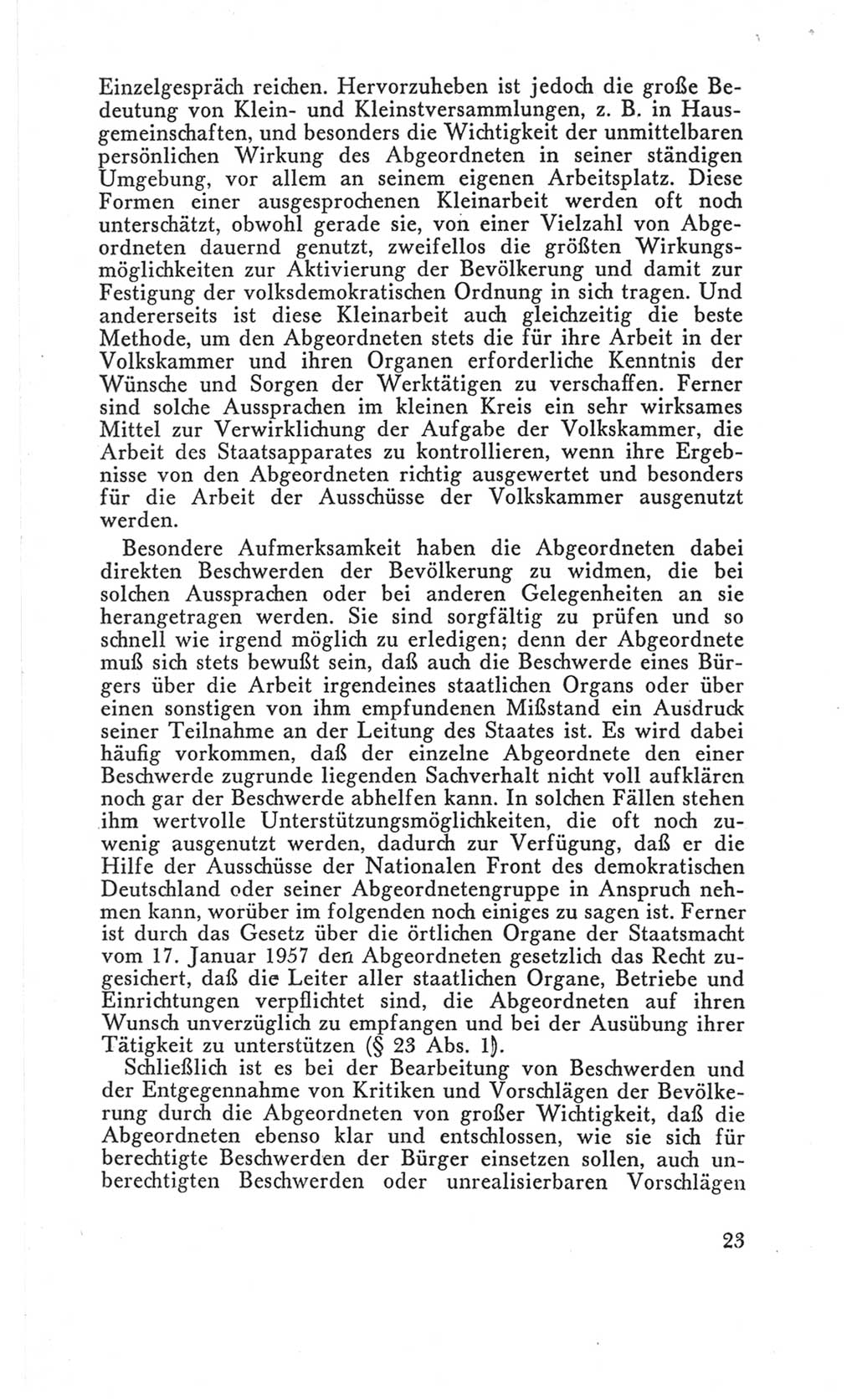Handbuch der Volkskammer (VK) der Deutschen Demokratischen Republik (DDR), 3. Wahlperiode 1958-1963, Seite 23 (Hdb. VK. DDR 3. WP. 1958-1963, S. 23)