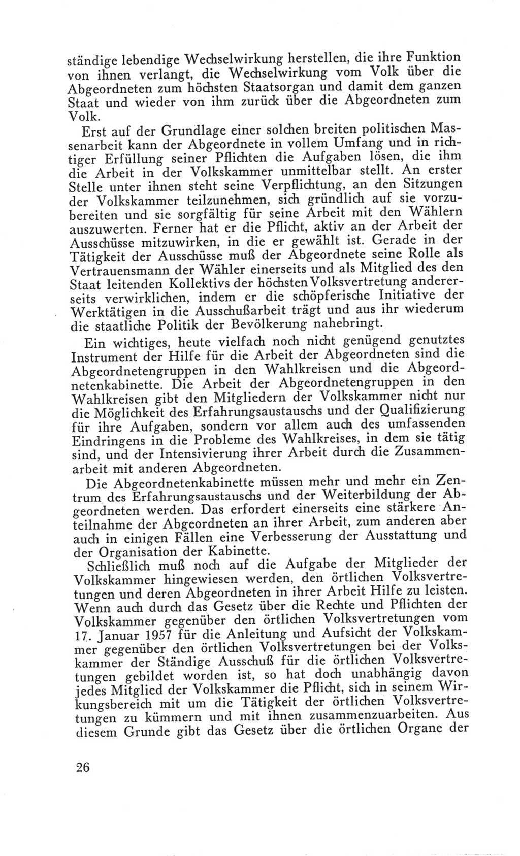 Handbuch der Volkskammer (VK) der Deutschen Demokratischen Republik (DDR), 3. Wahlperiode 1958-1963, Seite 26 (Hdb. VK. DDR 3. WP. 1958-1963, S. 26)