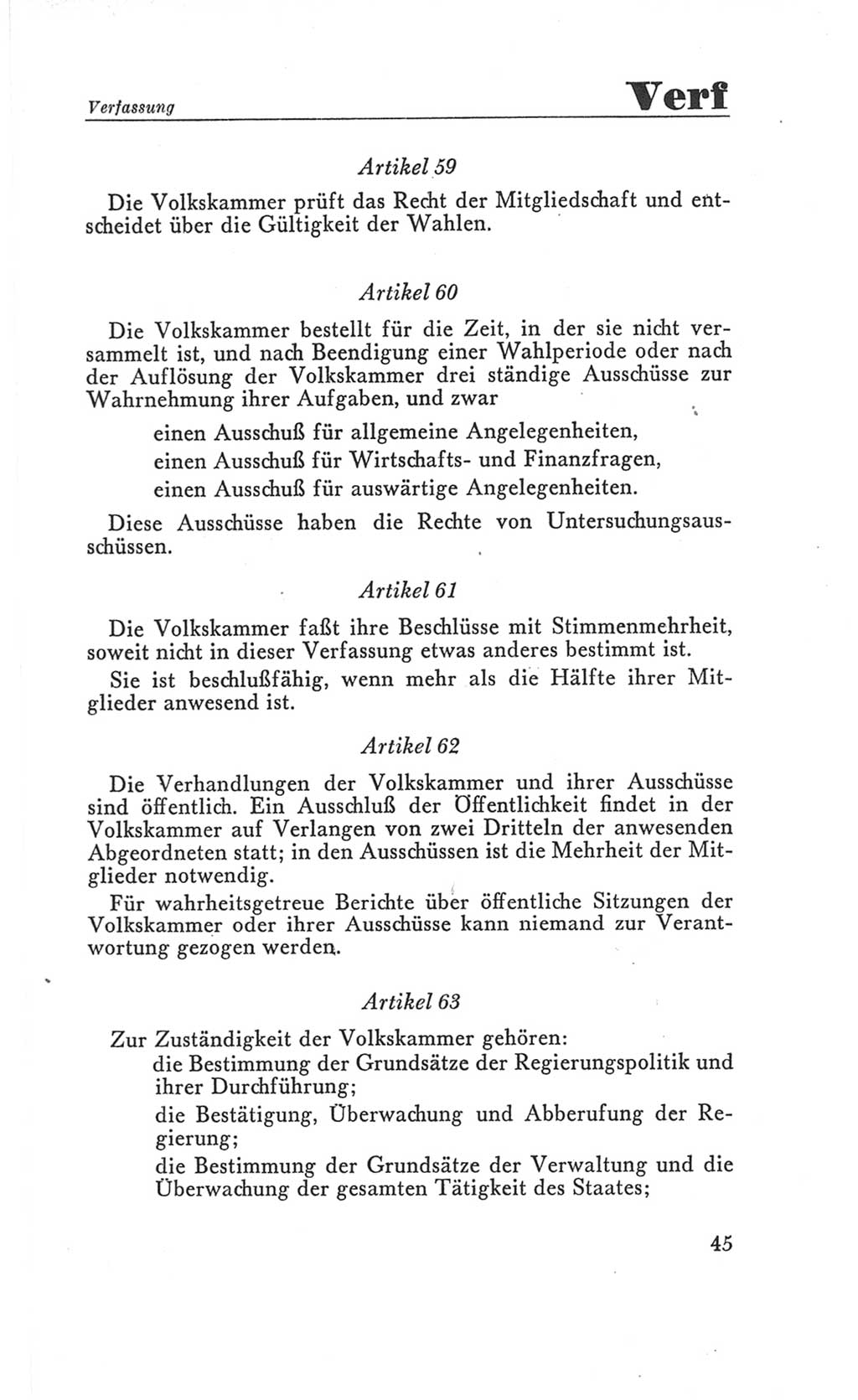 Handbuch der Volkskammer (VK) der Deutschen Demokratischen Republik (DDR), 3. Wahlperiode 1958-1963, Seite 45 (Hdb. VK. DDR 3. WP. 1958-1963, S. 45)