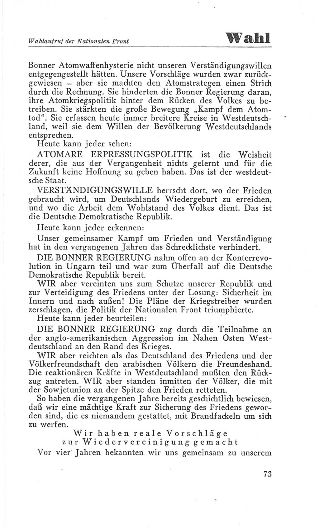 Handbuch der Volkskammer (VK) der Deutschen Demokratischen Republik (DDR), 3. Wahlperiode 1958-1963, Seite 73 (Hdb. VK. DDR 3. WP. 1958-1963, S. 73)