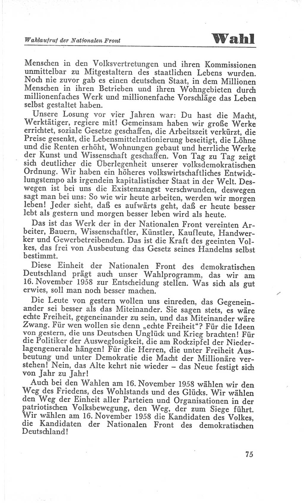 Handbuch der Volkskammer (VK) der Deutschen Demokratischen Republik (DDR), 3. Wahlperiode 1958-1963, Seite 75 (Hdb. VK. DDR 3. WP. 1958-1963, S. 75)