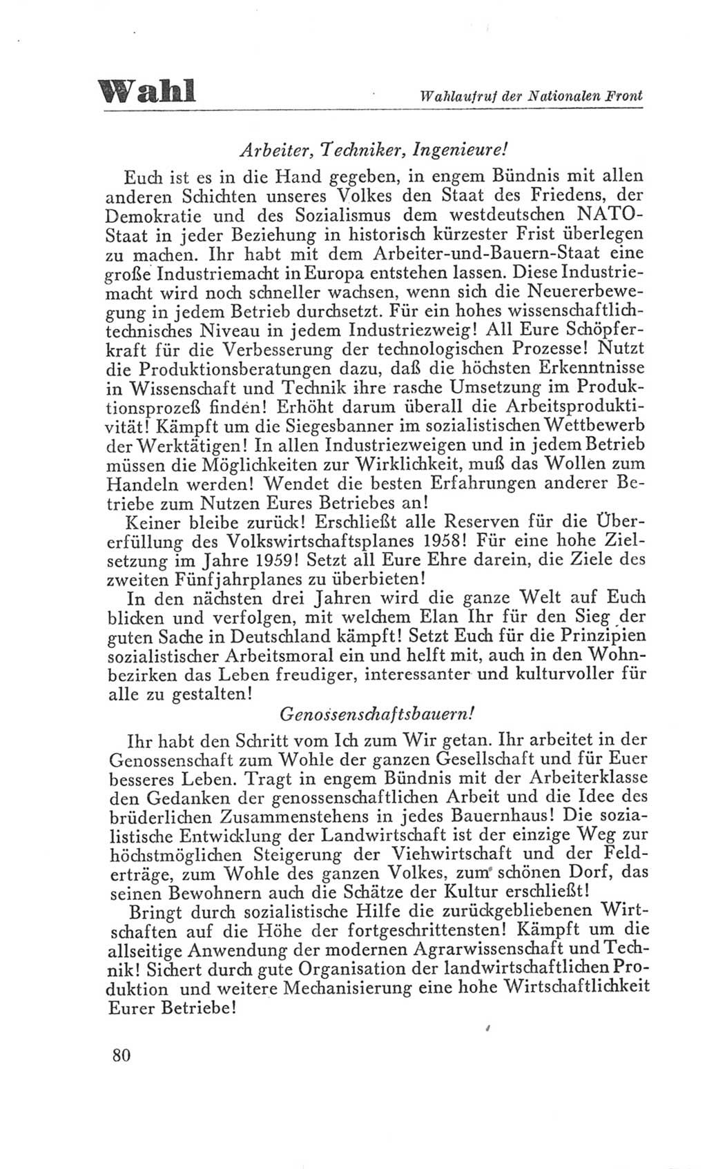 Handbuch der Volkskammer (VK) der Deutschen Demokratischen Republik (DDR), 3. Wahlperiode 1958-1963, Seite 80 (Hdb. VK. DDR 3. WP. 1958-1963, S. 80)