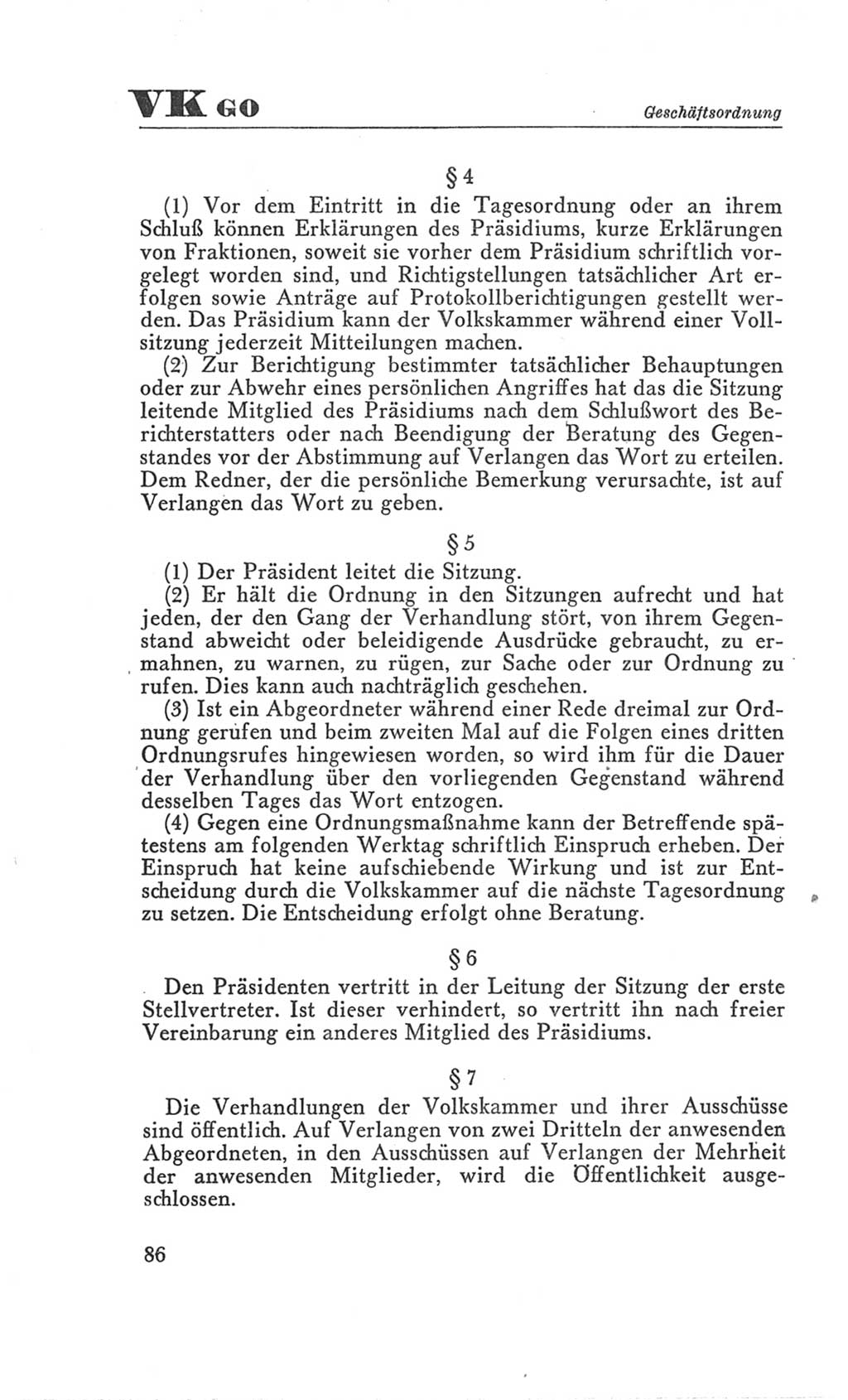 Handbuch der Volkskammer (VK) der Deutschen Demokratischen Republik (DDR), 3. Wahlperiode 1958-1963, Seite 86 (Hdb. VK. DDR 3. WP. 1958-1963, S. 86)