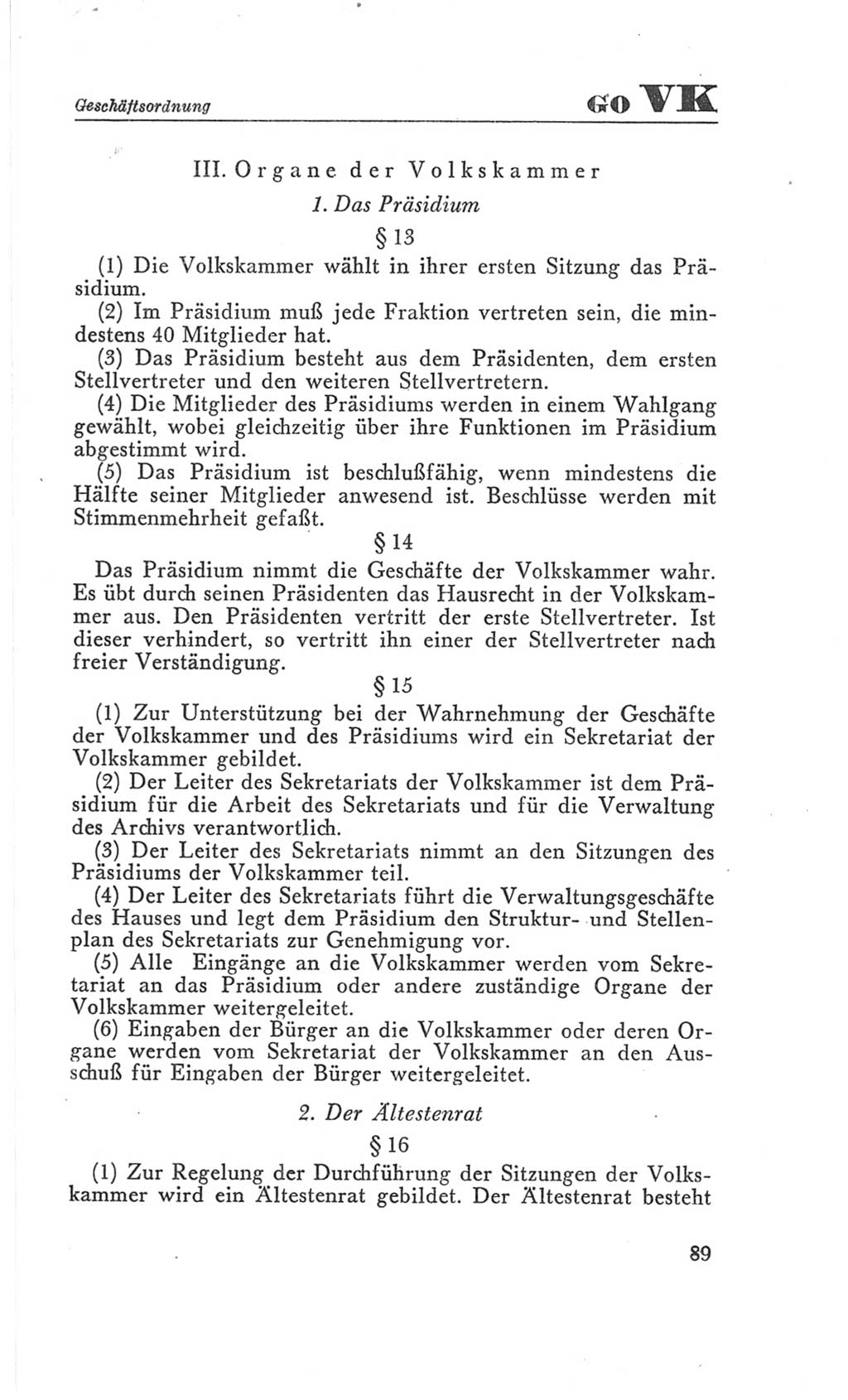 Handbuch der Volkskammer (VK) der Deutschen Demokratischen Republik (DDR), 3. Wahlperiode 1958-1963, Seite 89 (Hdb. VK. DDR 3. WP. 1958-1963, S. 89)