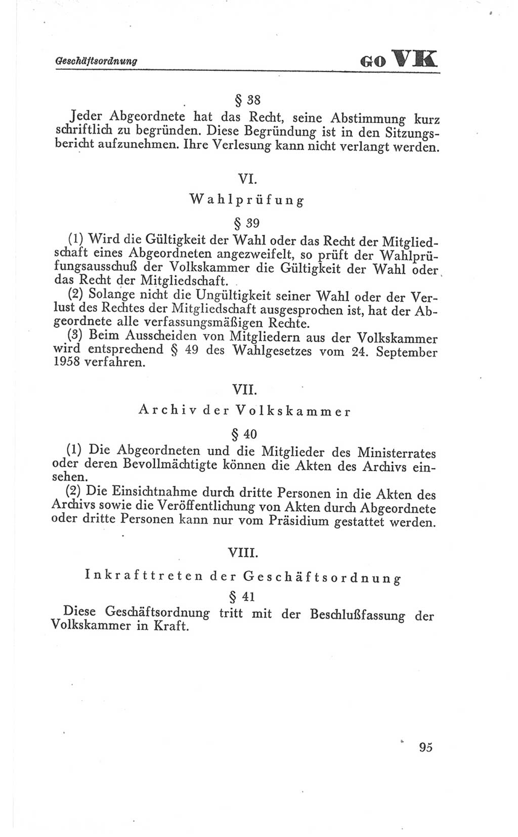 Handbuch der Volkskammer (VK) der Deutschen Demokratischen Republik (DDR), 3. Wahlperiode 1958-1963, Seite 95 (Hdb. VK. DDR 3. WP. 1958-1963, S. 95)