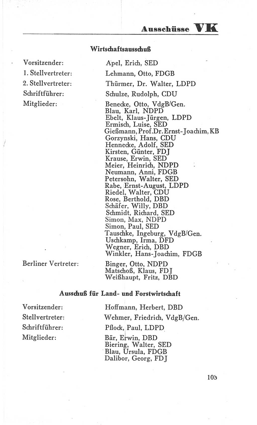 Handbuch der Volkskammer (VK) der Deutschen Demokratischen Republik (DDR), 3. Wahlperiode 1958-1963, Seite 103 (Hdb. VK. DDR 3. WP. 1958-1963, S. 103)