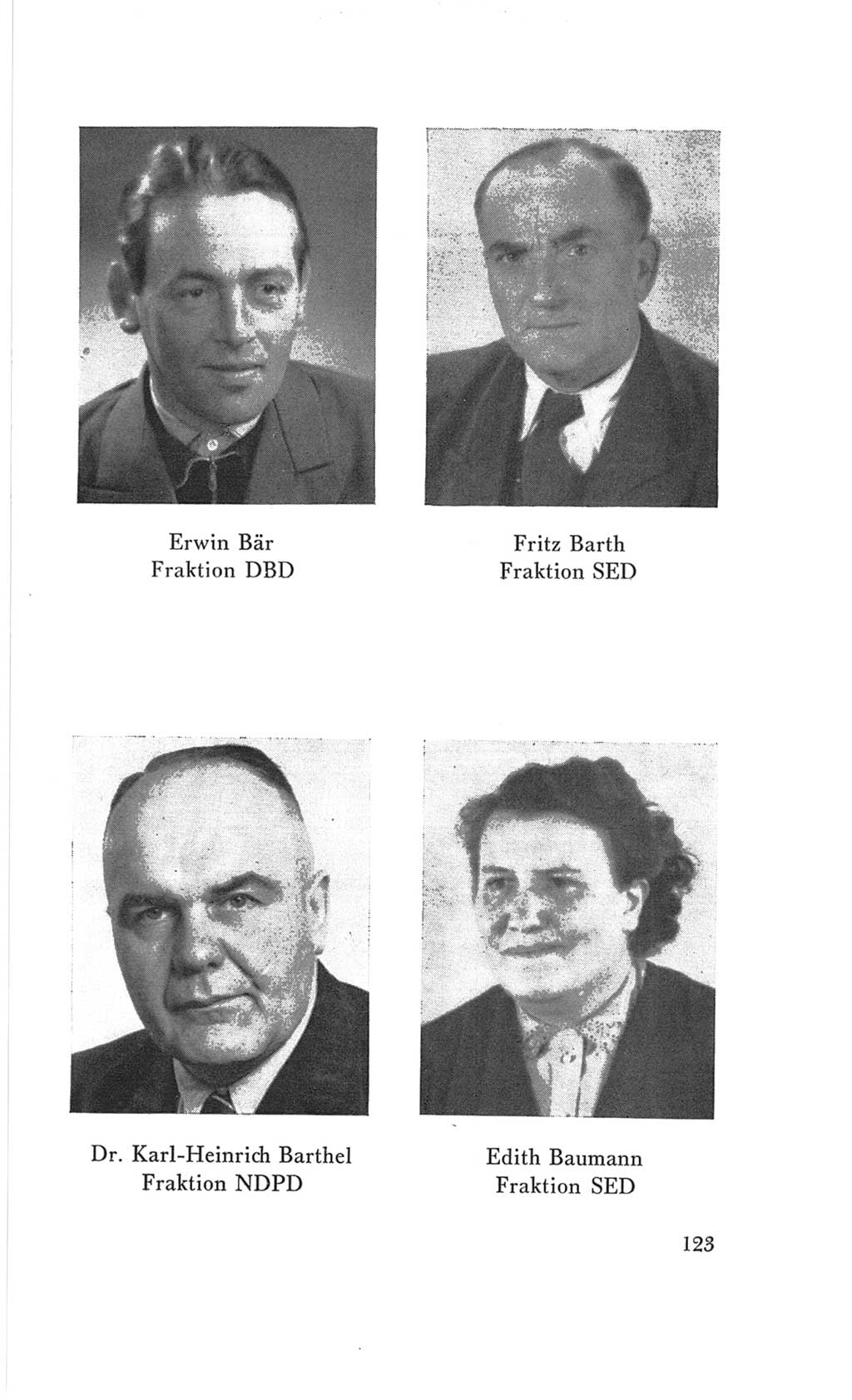 Handbuch der Volkskammer (VK) der Deutschen Demokratischen Republik (DDR), 3. Wahlperiode 1958-1963, Seite 123 (Hdb. VK. DDR 3. WP. 1958-1963, S. 123)
