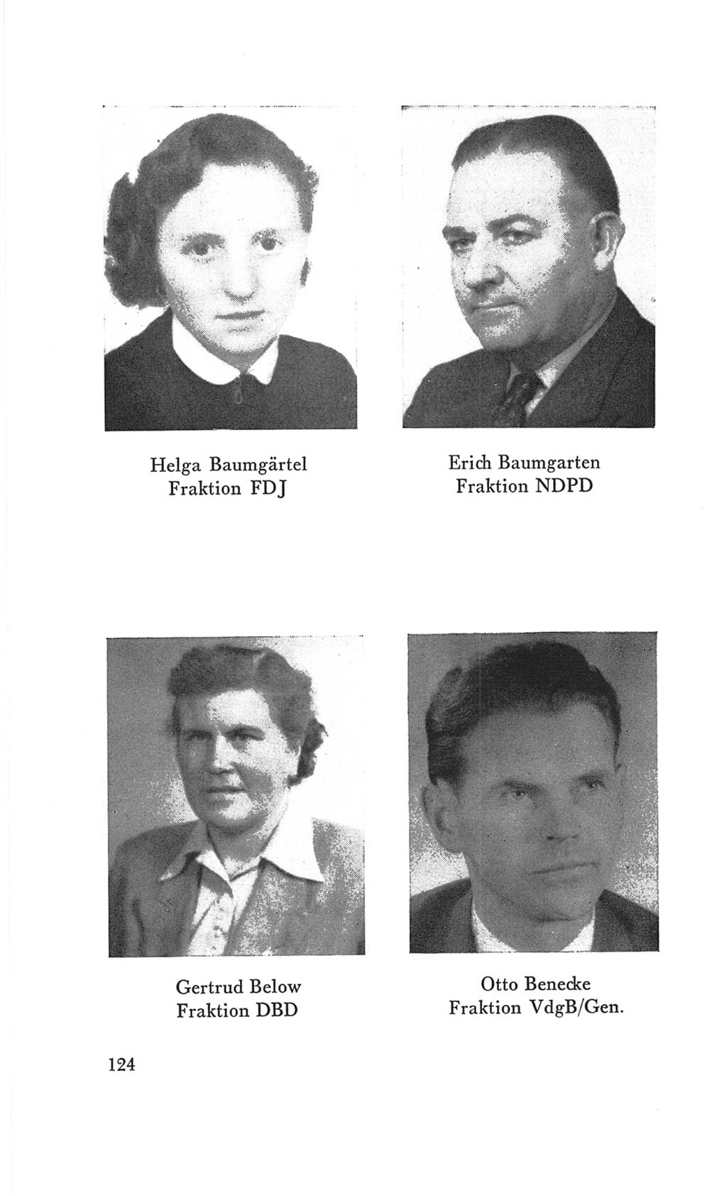 Handbuch der Volkskammer (VK) der Deutschen Demokratischen Republik (DDR), 3. Wahlperiode 1958-1963, Seite 124 (Hdb. VK. DDR 3. WP. 1958-1963, S. 124)