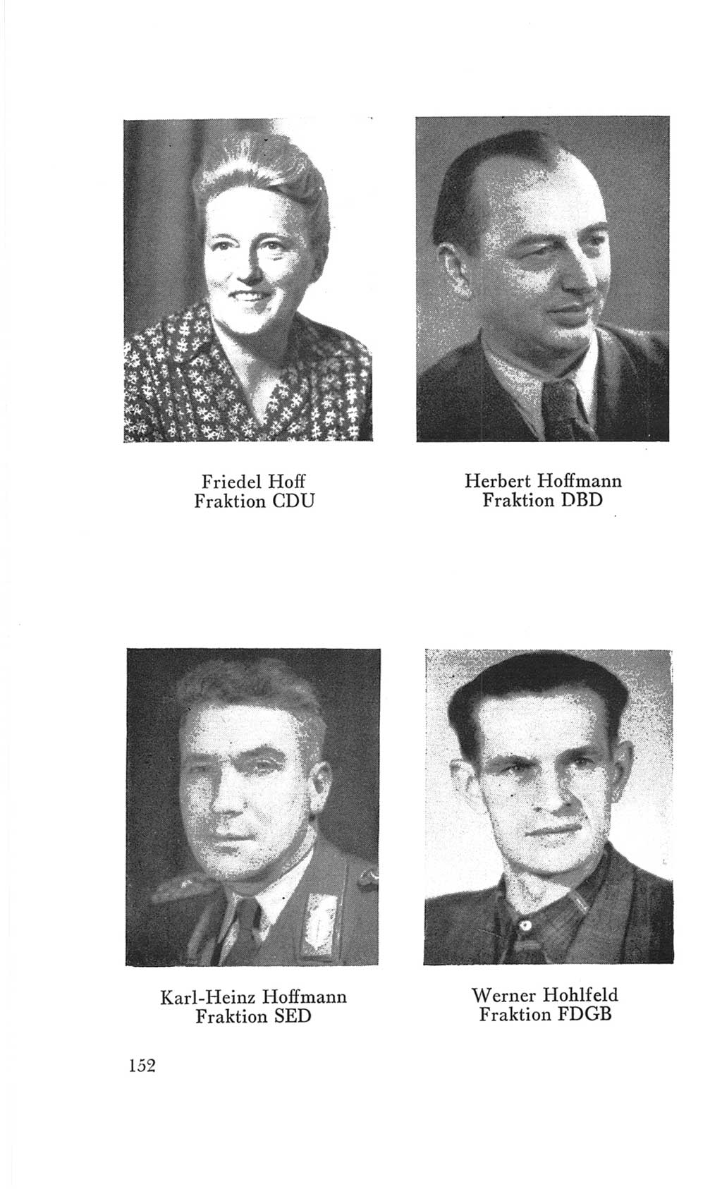 Handbuch der Volkskammer (VK) der Deutschen Demokratischen Republik (DDR), 3. Wahlperiode 1958-1963, Seite 152 (Hdb. VK. DDR 3. WP. 1958-1963, S. 152)