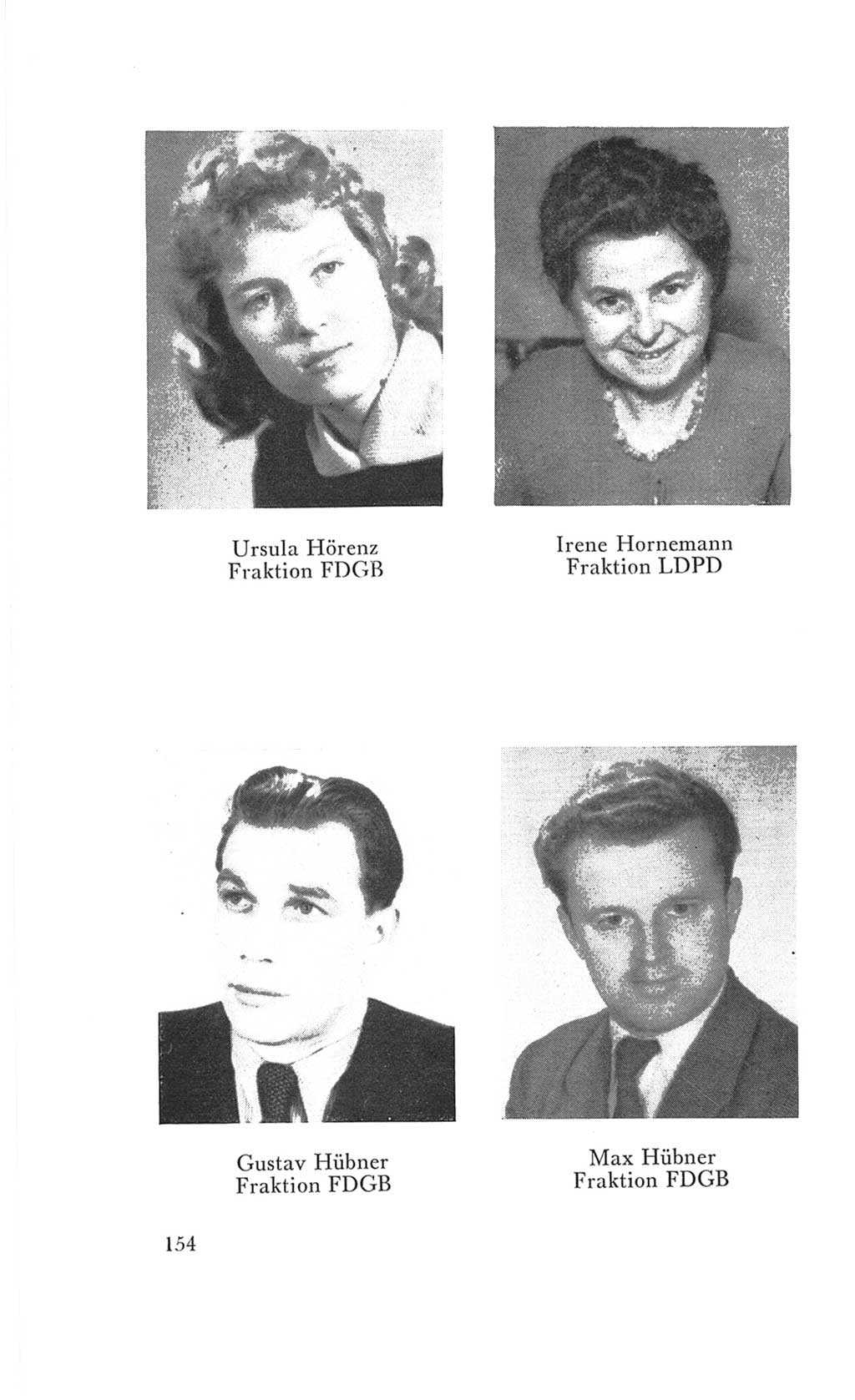 Handbuch der Volkskammer (VK) der Deutschen Demokratischen Republik (DDR), 3. Wahlperiode 1958-1963, Seite 154 (Hdb. VK. DDR 3. WP. 1958-1963, S. 154)