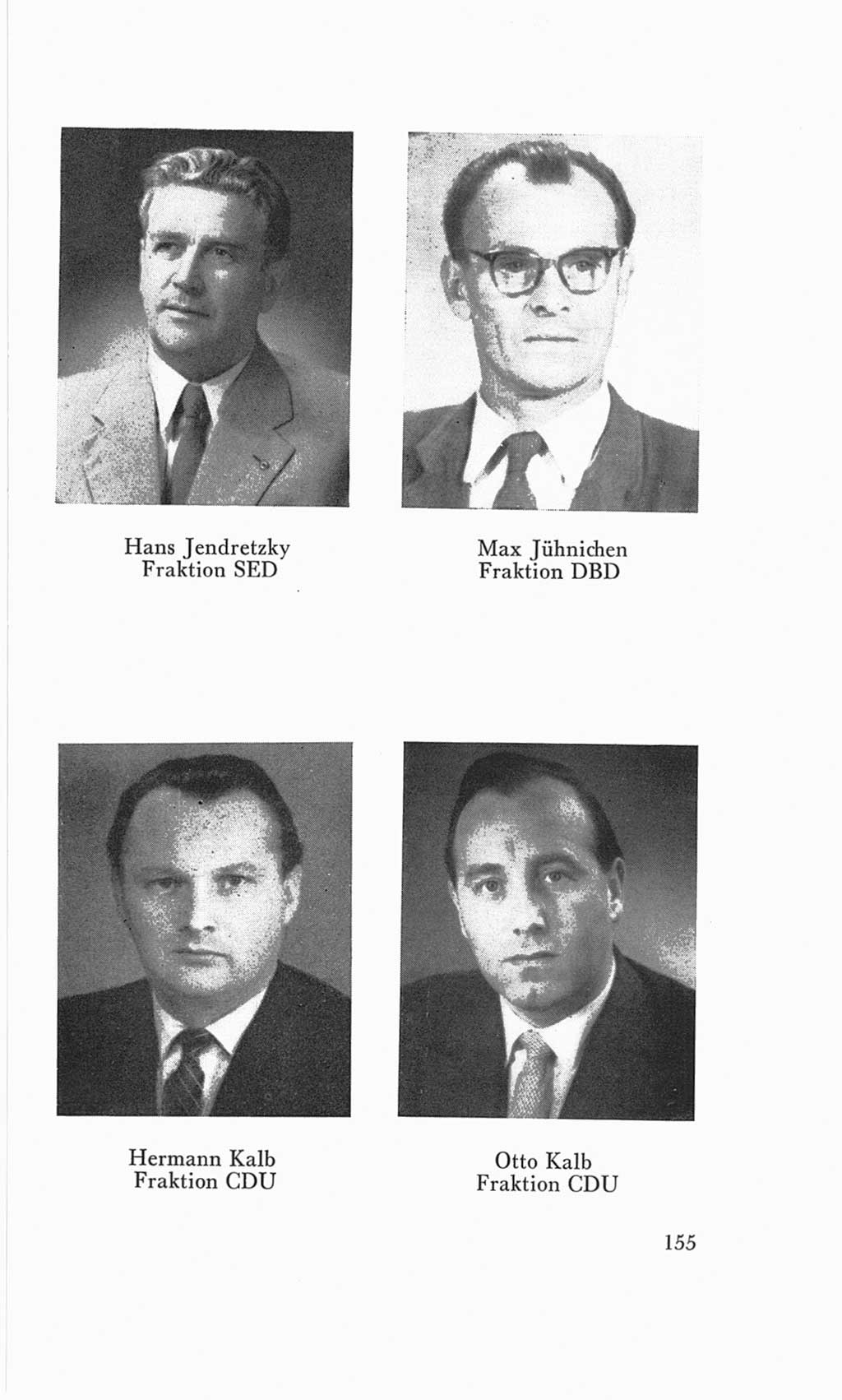 Handbuch der Volkskammer (VK) der Deutschen Demokratischen Republik (DDR), 3. Wahlperiode 1958-1963, Seite 155 (Hdb. VK. DDR 3. WP. 1958-1963, S. 155)