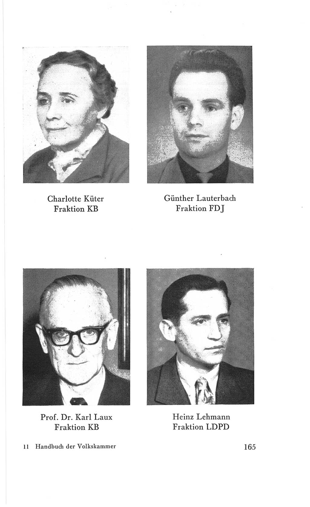 Handbuch der Volkskammer (VK) der Deutschen Demokratischen Republik (DDR), 3. Wahlperiode 1958-1963, Seite 165 (Hdb. VK. DDR 3. WP. 1958-1963, S. 165)