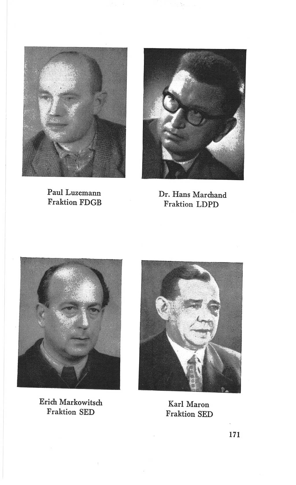 Handbuch der Volkskammer (VK) der Deutschen Demokratischen Republik (DDR), 3. Wahlperiode 1958-1963, Seite 171 (Hdb. VK. DDR 3. WP. 1958-1963, S. 171)