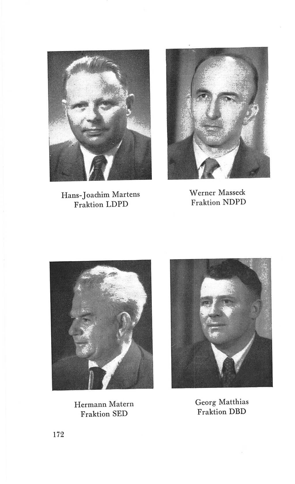 Handbuch der Volkskammer (VK) der Deutschen Demokratischen Republik (DDR), 3. Wahlperiode 1958-1963, Seite 172 (Hdb. VK. DDR 3. WP. 1958-1963, S. 172)