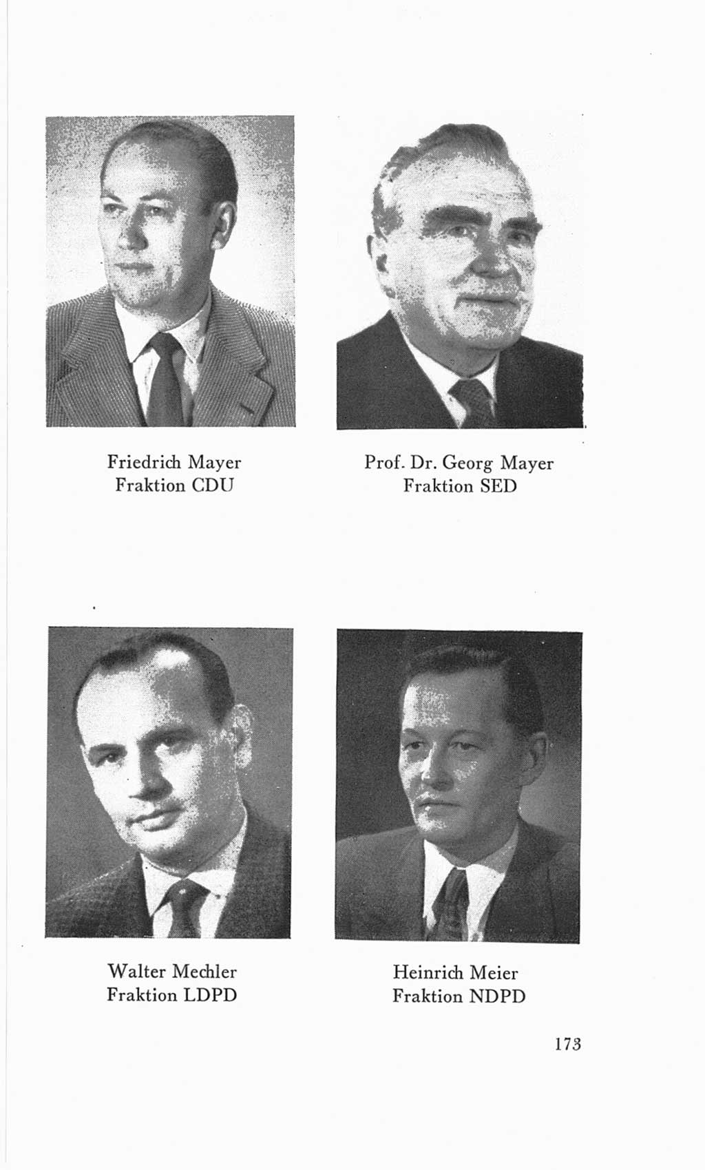 Handbuch der Volkskammer (VK) der Deutschen Demokratischen Republik (DDR), 3. Wahlperiode 1958-1963, Seite 173 (Hdb. VK. DDR 3. WP. 1958-1963, S. 173)