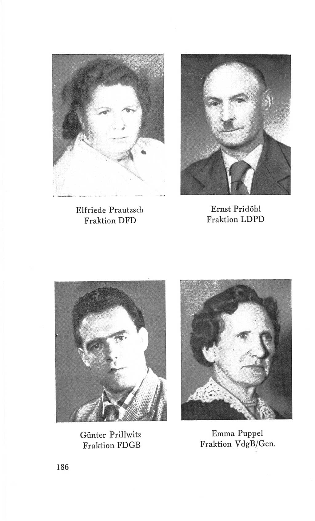 Handbuch der Volkskammer (VK) der Deutschen Demokratischen Republik (DDR), 3. Wahlperiode 1958-1963, Seite 186 (Hdb. VK. DDR 3. WP. 1958-1963, S. 186)
