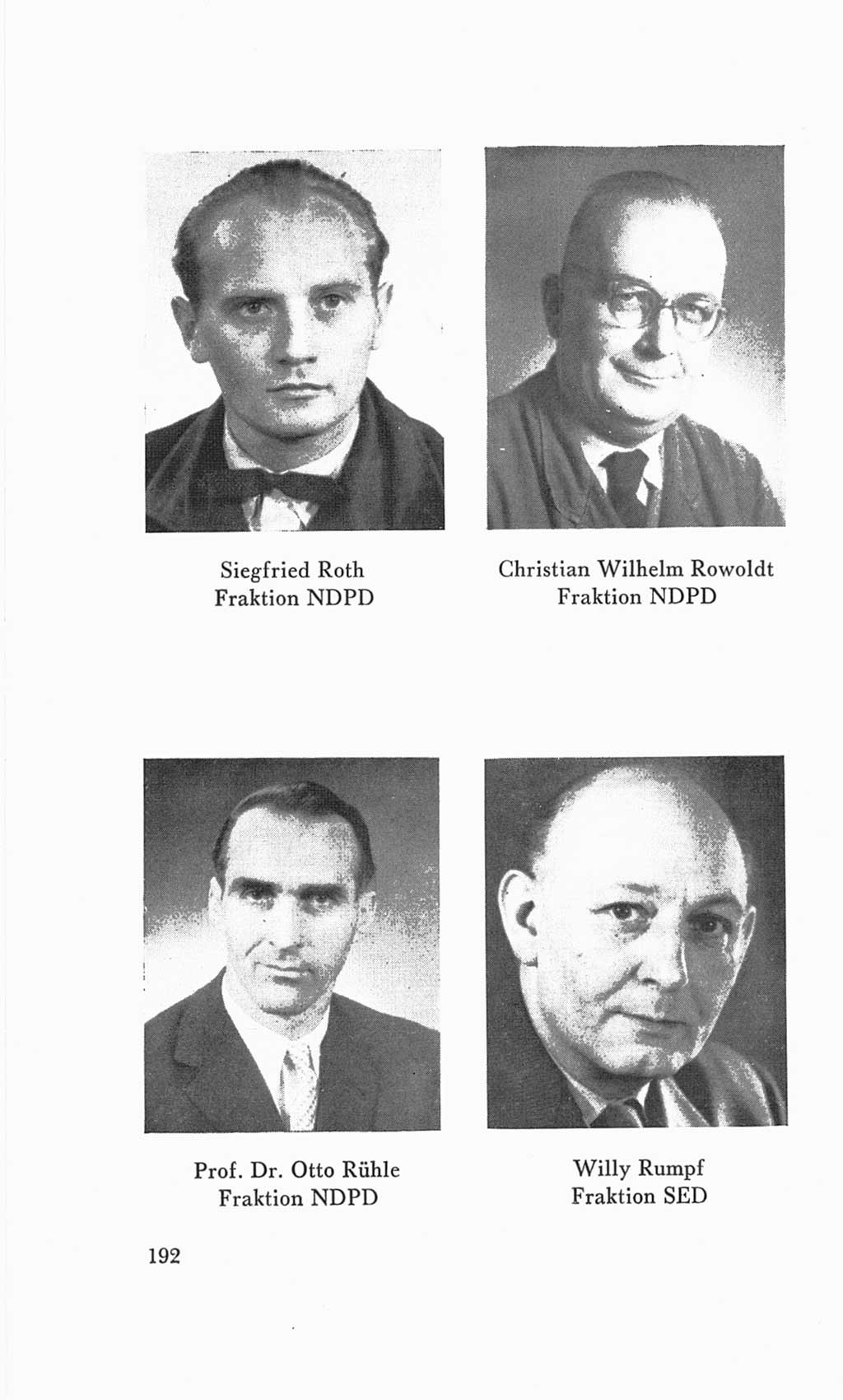 Handbuch der Volkskammer (VK) der Deutschen Demokratischen Republik (DDR), 3. Wahlperiode 1958-1963, Seite 192 (Hdb. VK. DDR 3. WP. 1958-1963, S. 192)